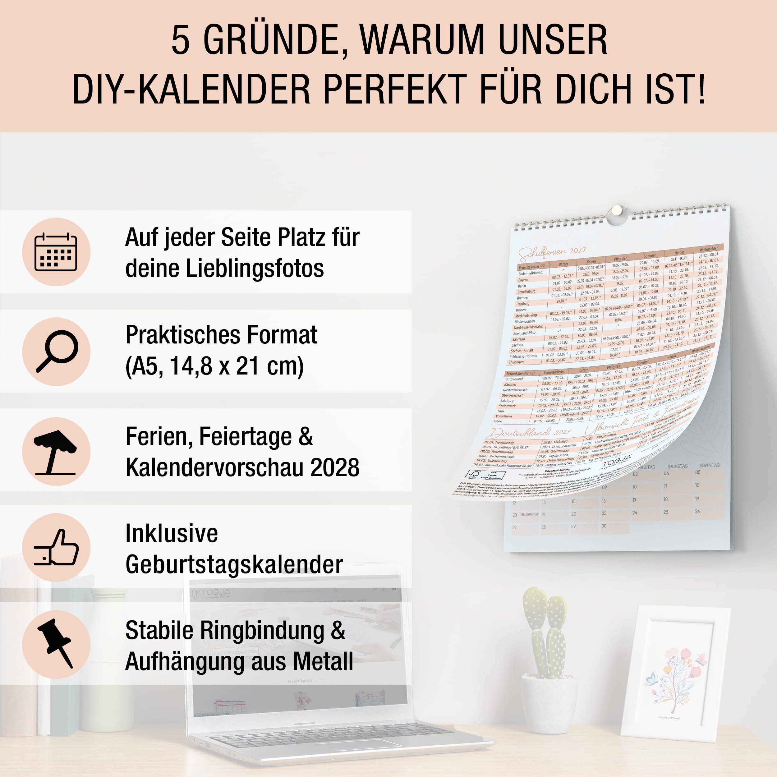 DIY Foto-Kalender 2027 Bloom A5