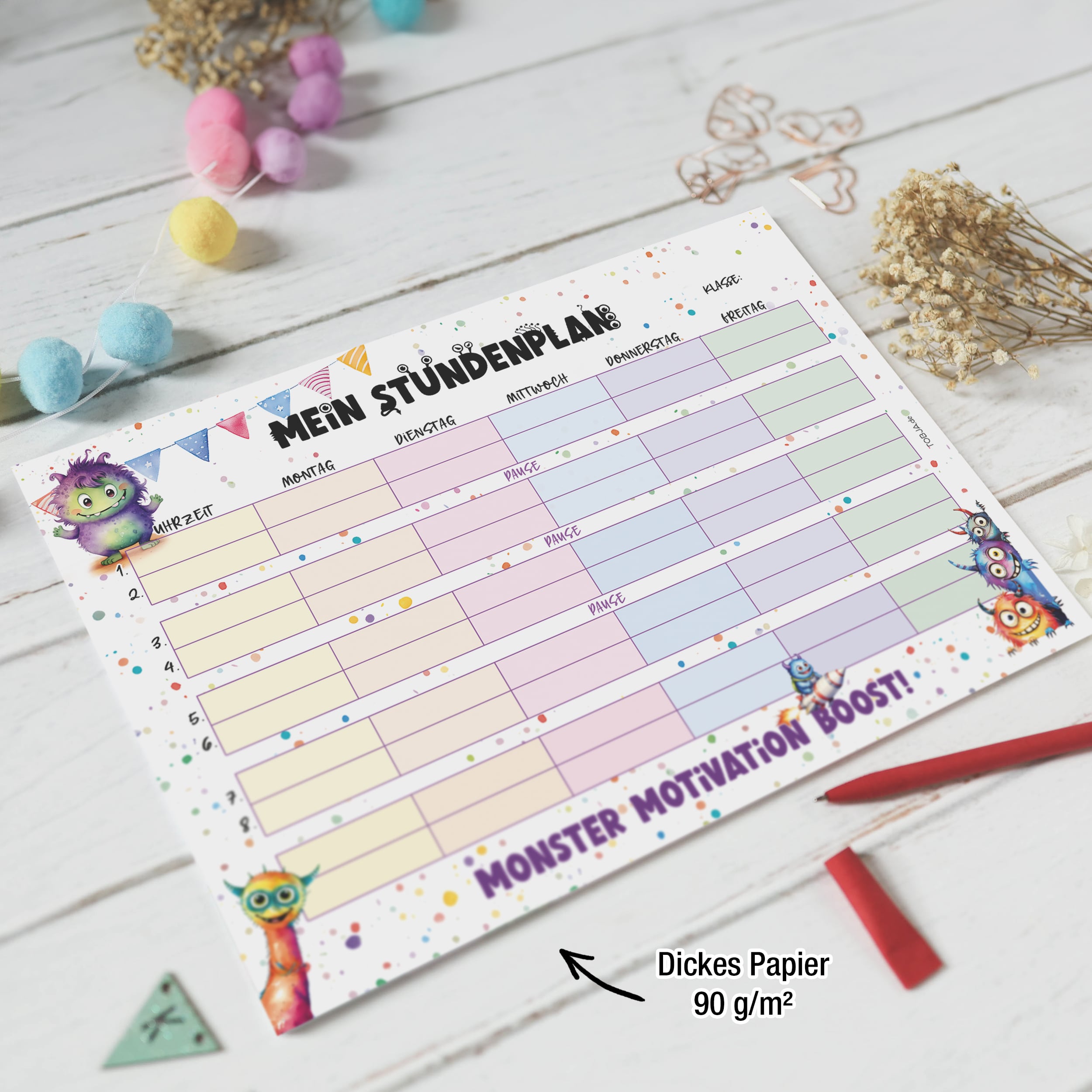 Stundenplan Block "Monster"