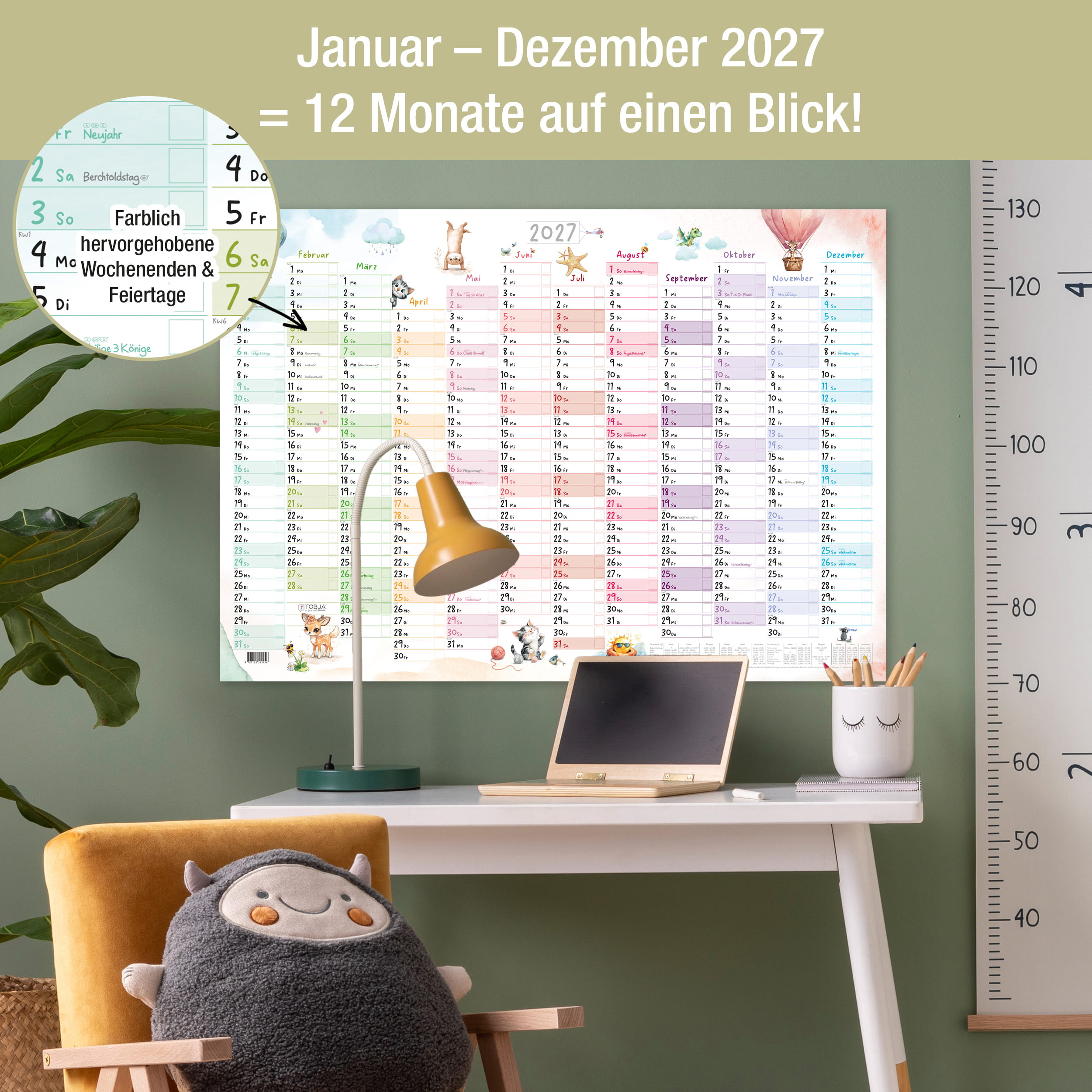 Wandkalender 2027 A1 Tierwelt