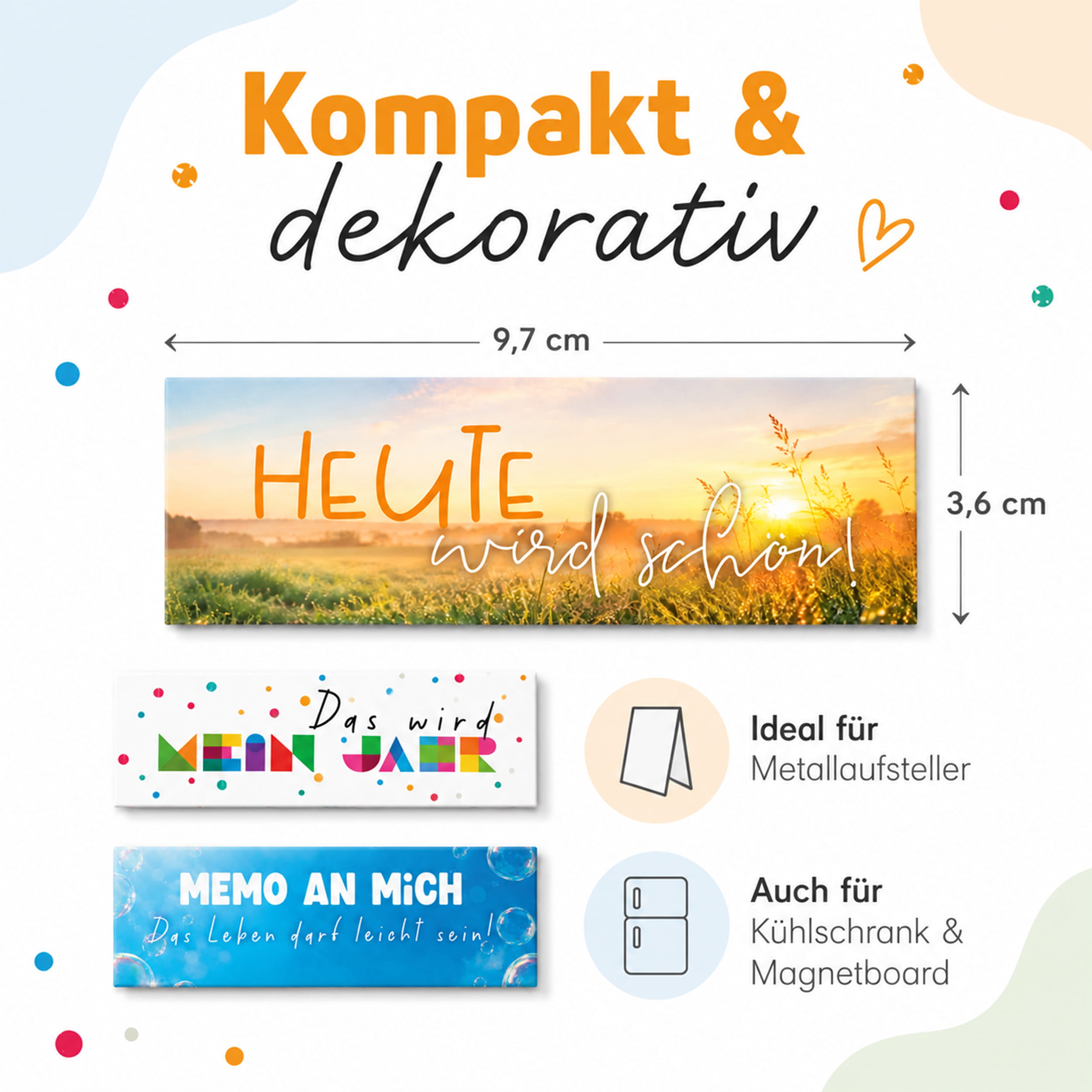 Magnet-System – Magnetset Gute Laune (3 mag. Deko-Streifen für Tischkalender) 