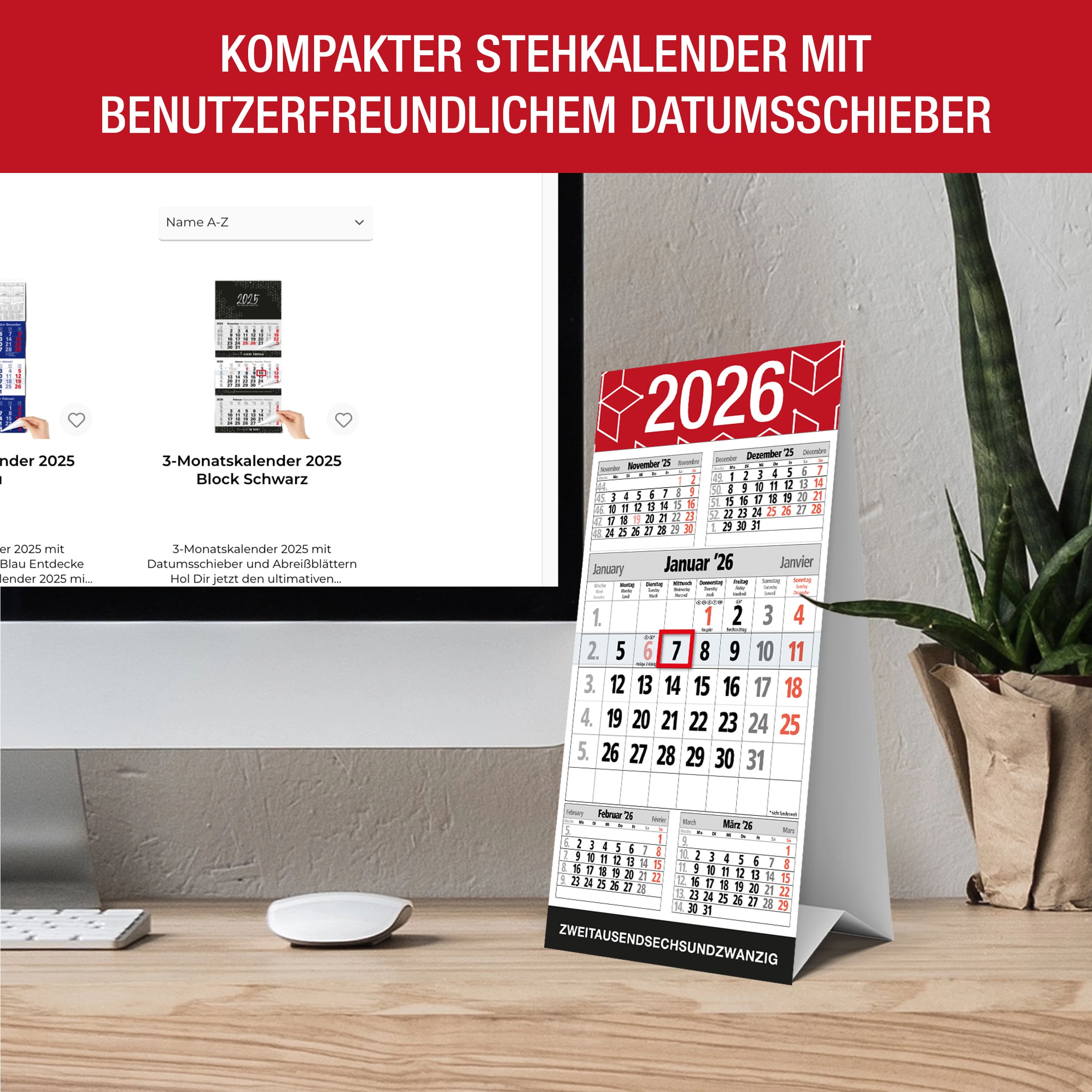 Tischkalender 2026 zum Aufstellen