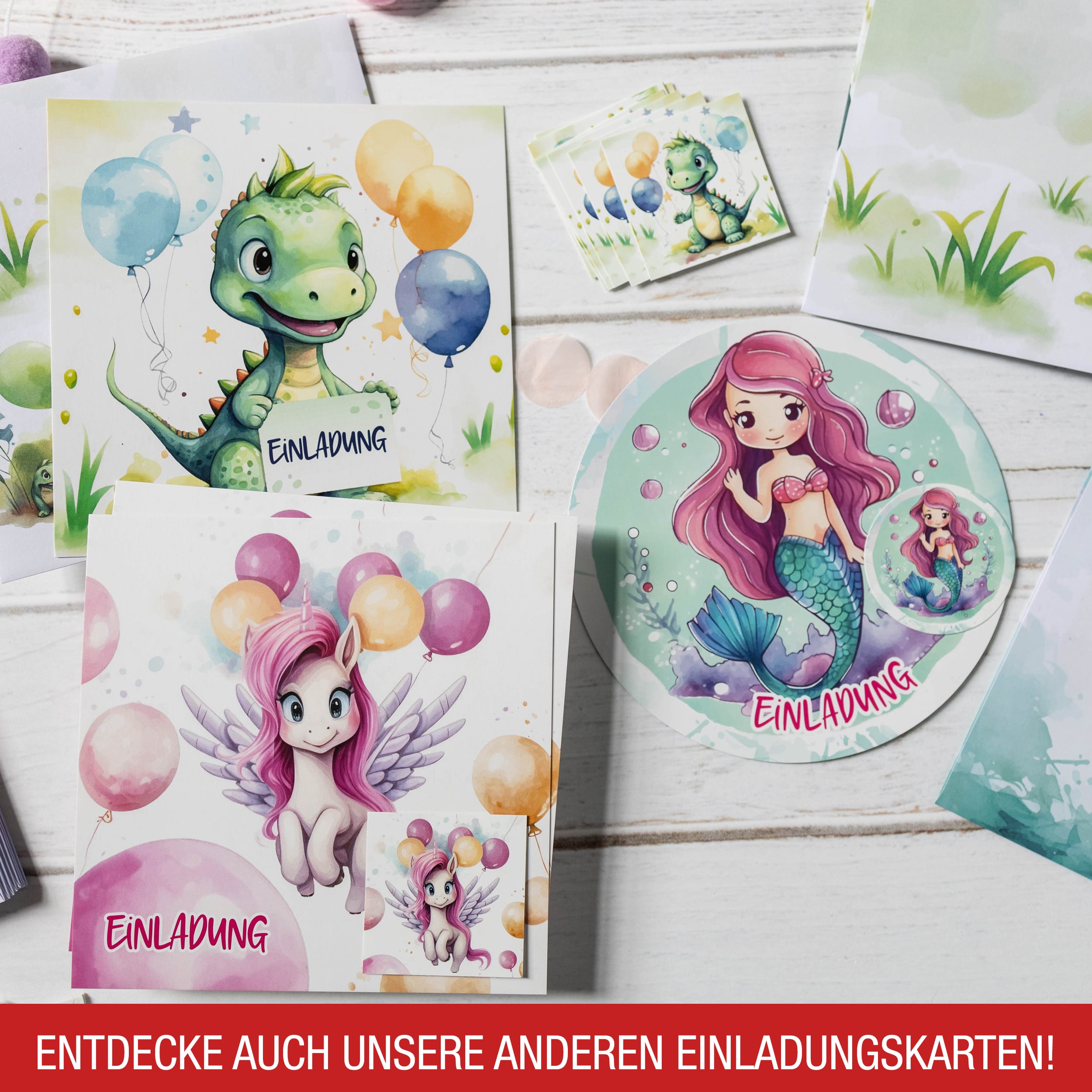 XXL Bagger Einladungskarten für Kindergeburtstag