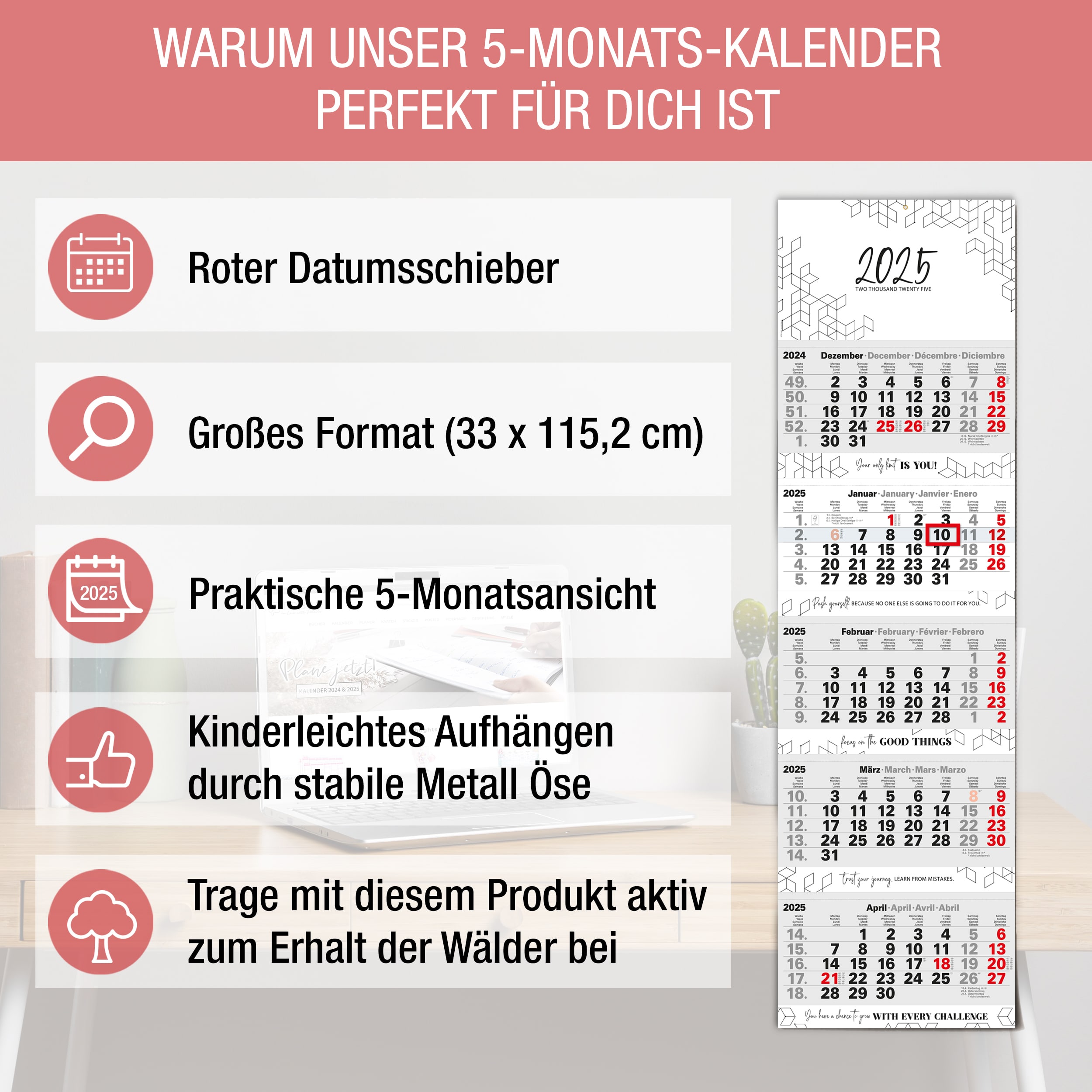 5 Monatskalender 2025 "Motivation Moments"
