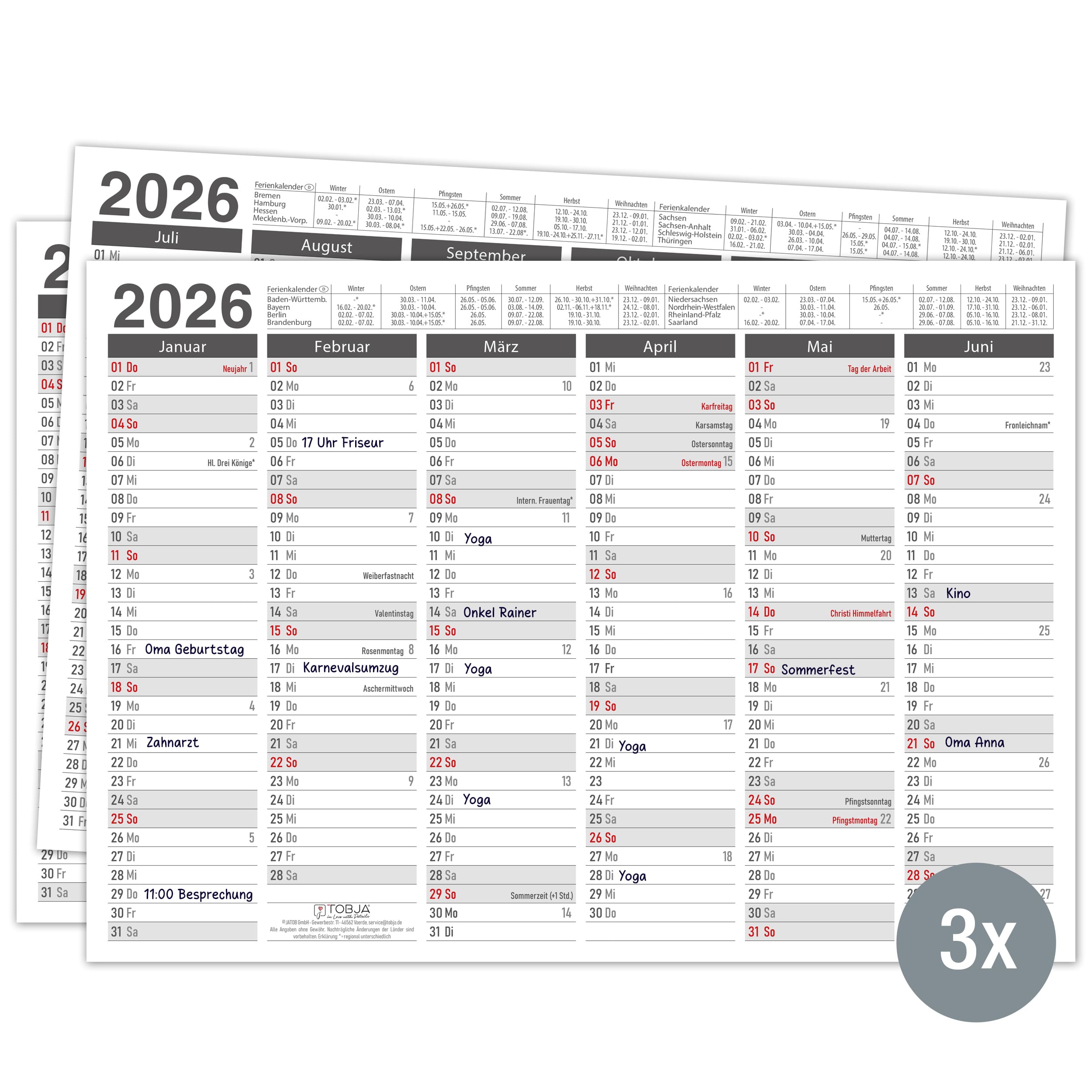 Tafelkalender 2026 "Anthrazit" Tafelkalender 2026 "Anthrazit"