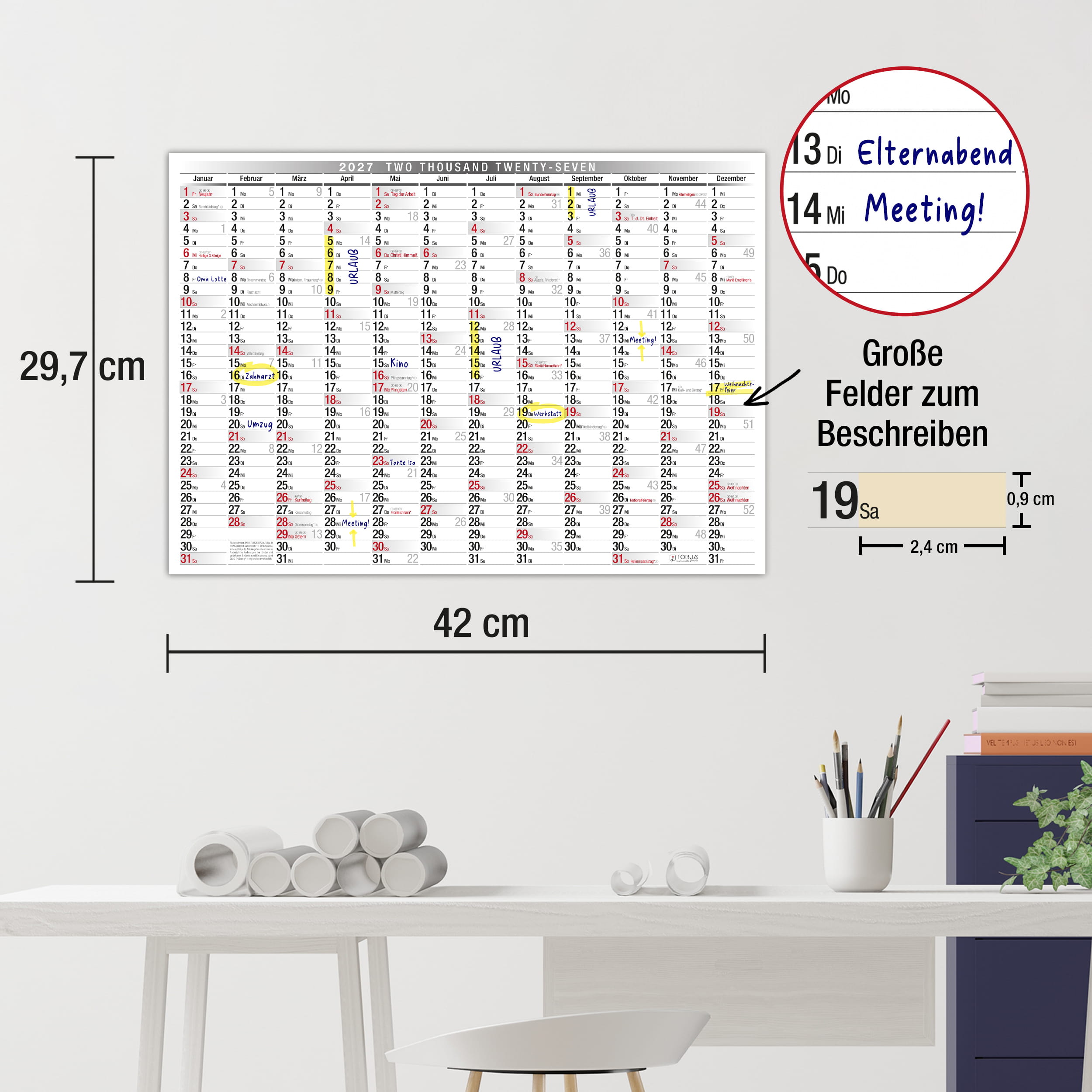 Wandkalender A3 2026