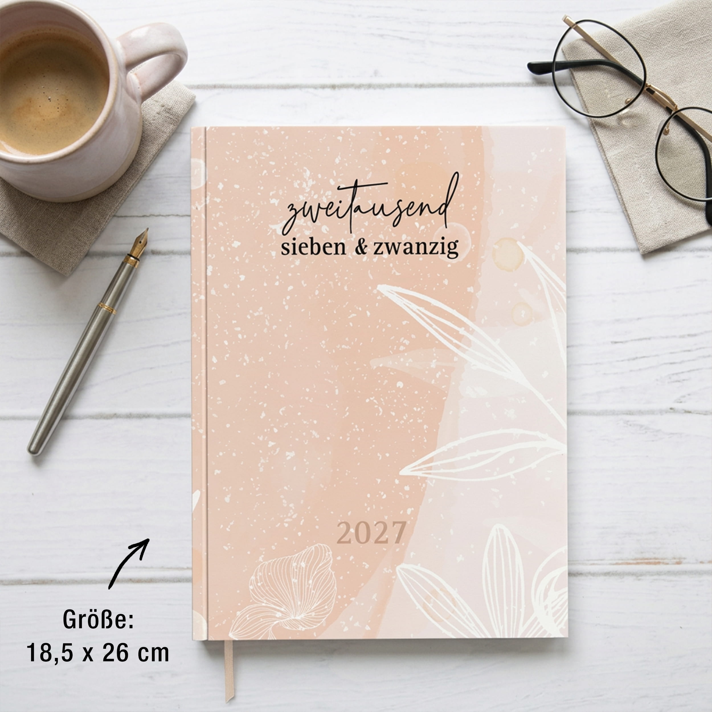 Buchkalender 2027 OptiPlaner Rosé altrosa