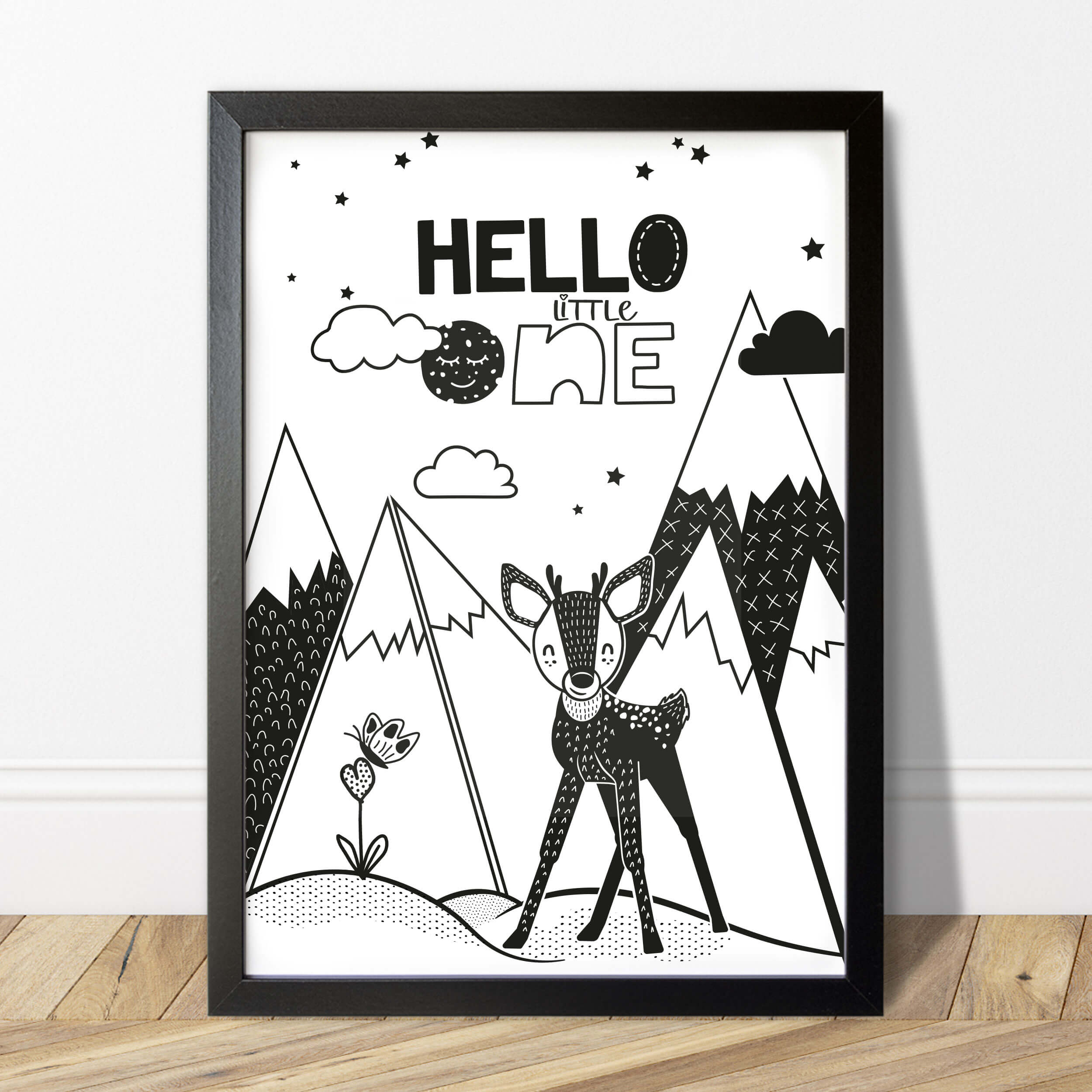 Tiere & Natur Poster Set Schwarz Weiß