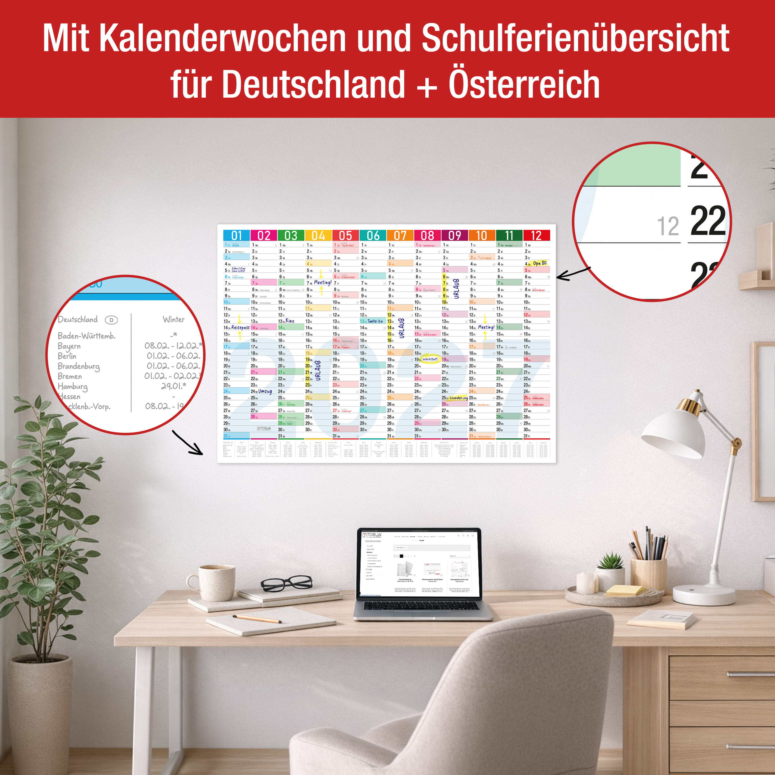 Wandkalender 2027 A2 Color Blocks