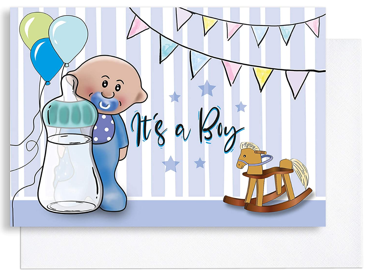 Glückwunschkarte zur Geburt eines Jungen "Boy"