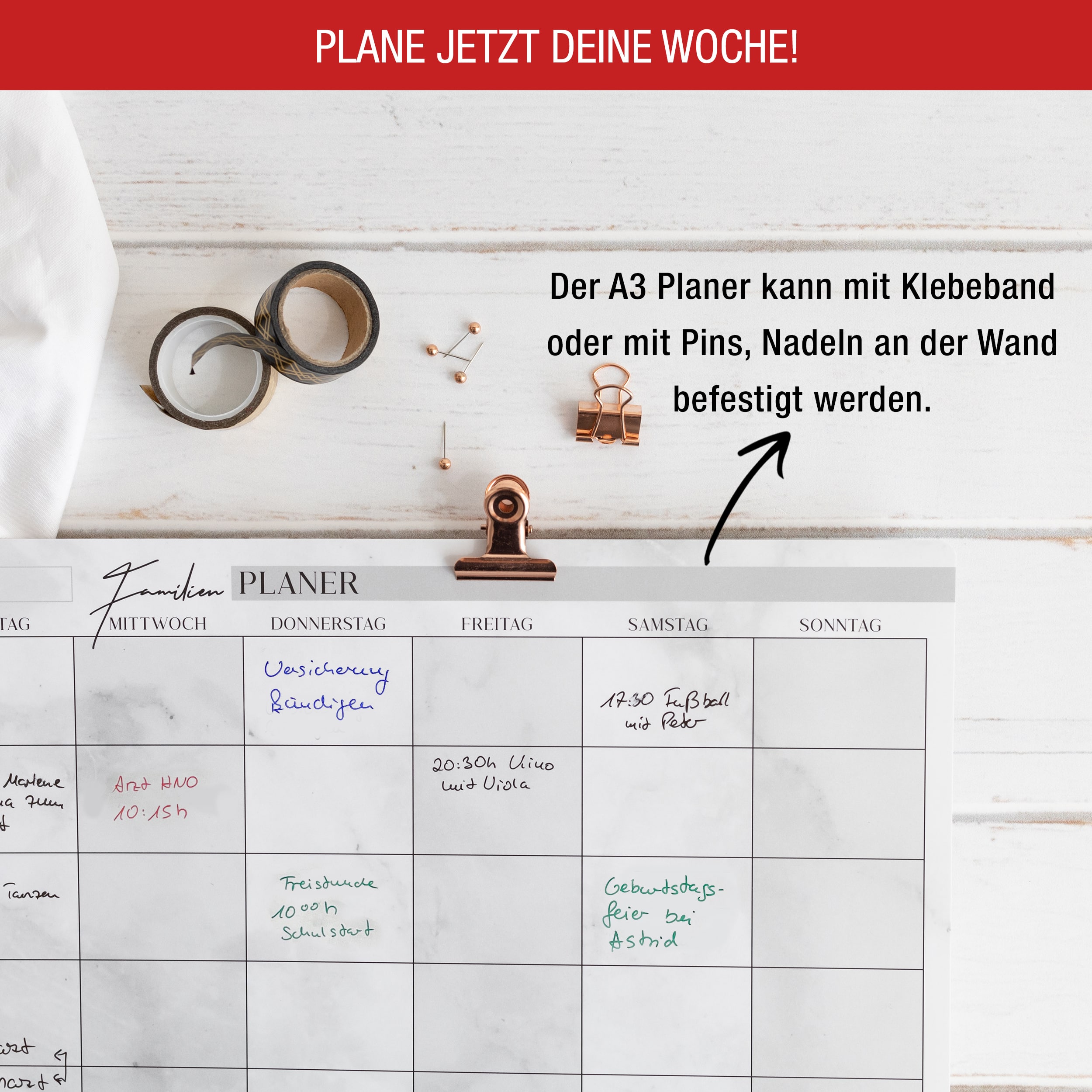 Familienplaner A3 inkl. 4 Stifte