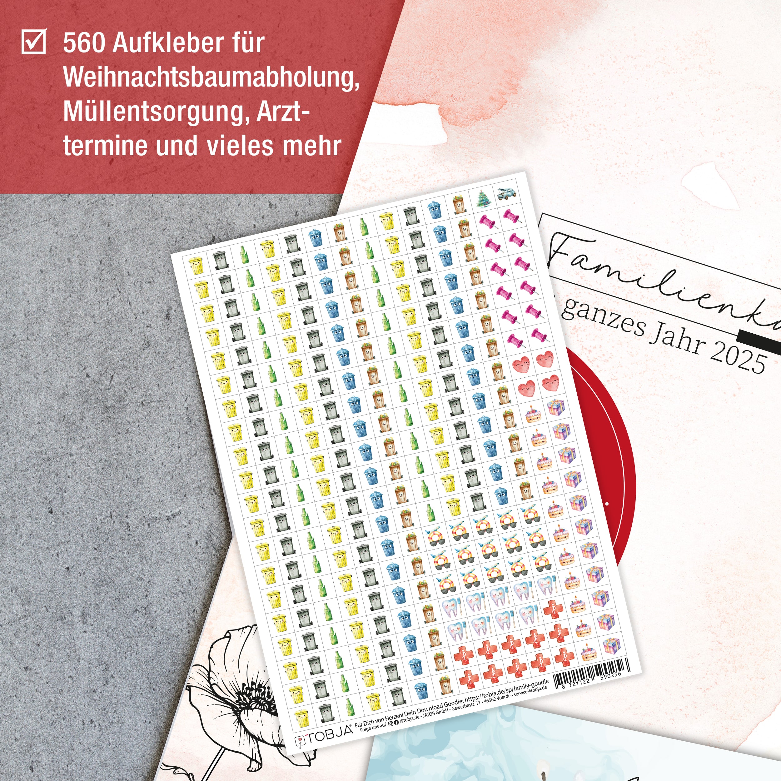 Kalender Sticker Set "Aquarell" Kalender Sticker Set "Aquarell"