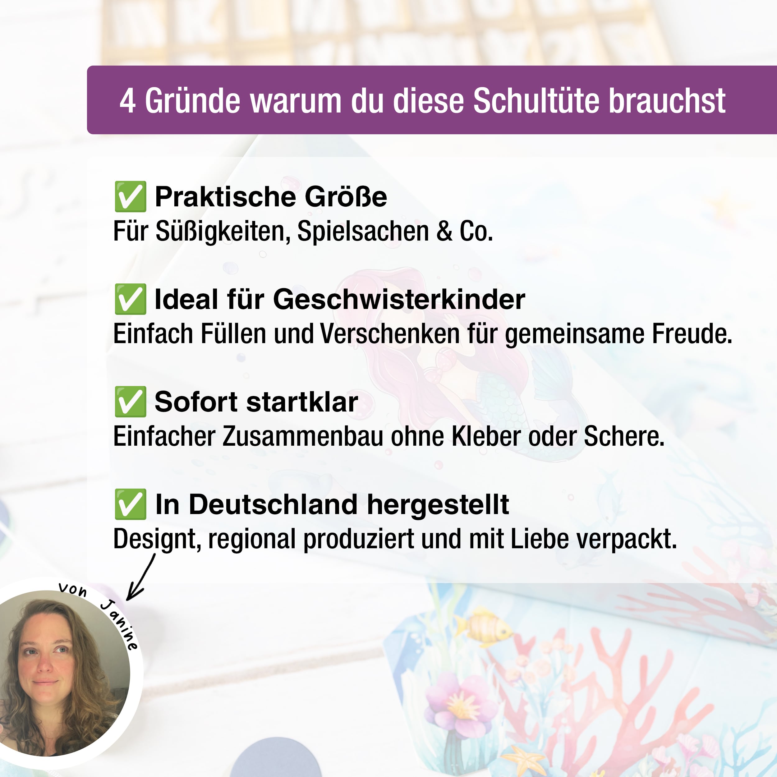 Mini Schultüte Meerjungfrau Mini Schultüte Meerjungfrau