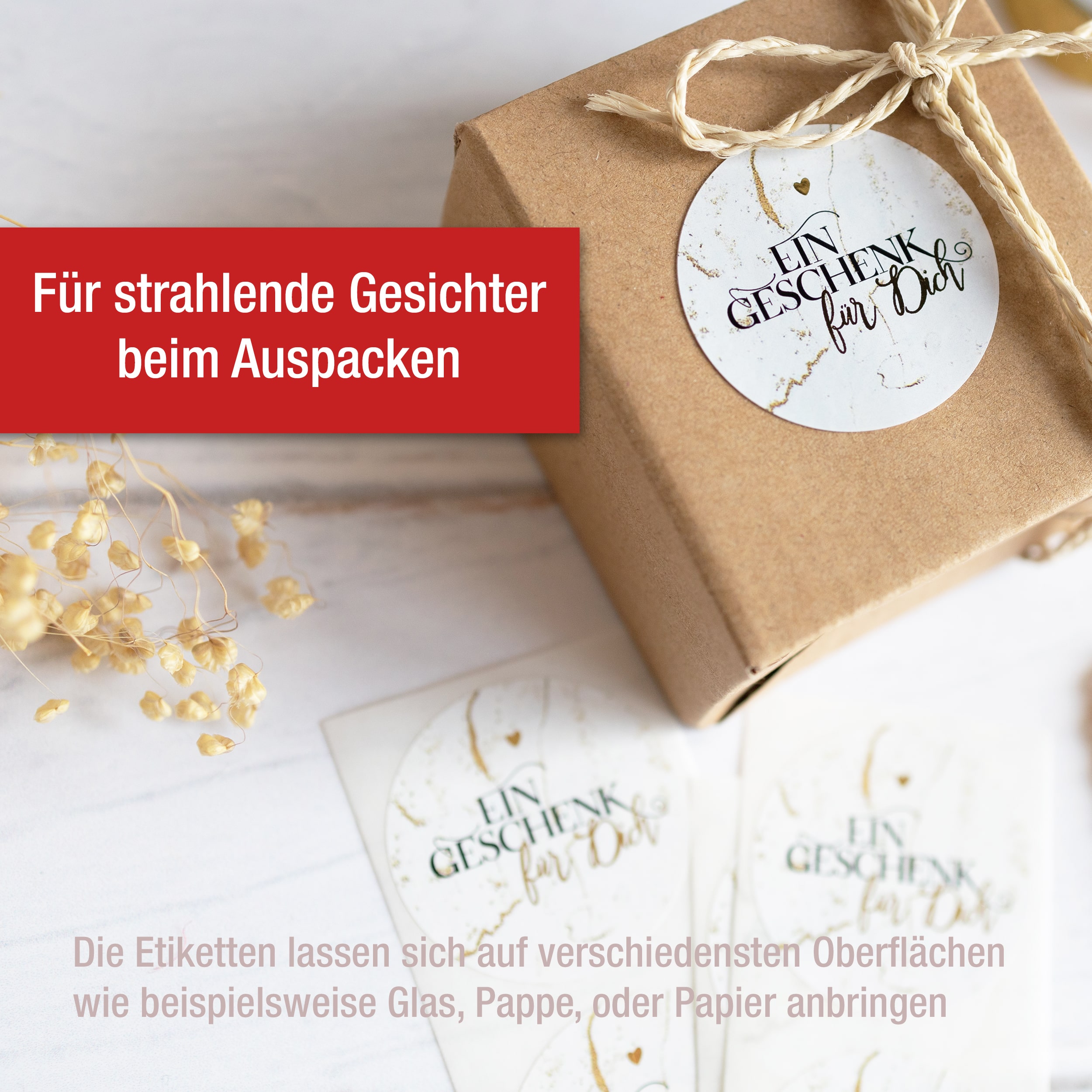 "Ein Geschenk für Dich" Aufkleber Gold "Ein Geschenk für Dich" Aufkleber Gold