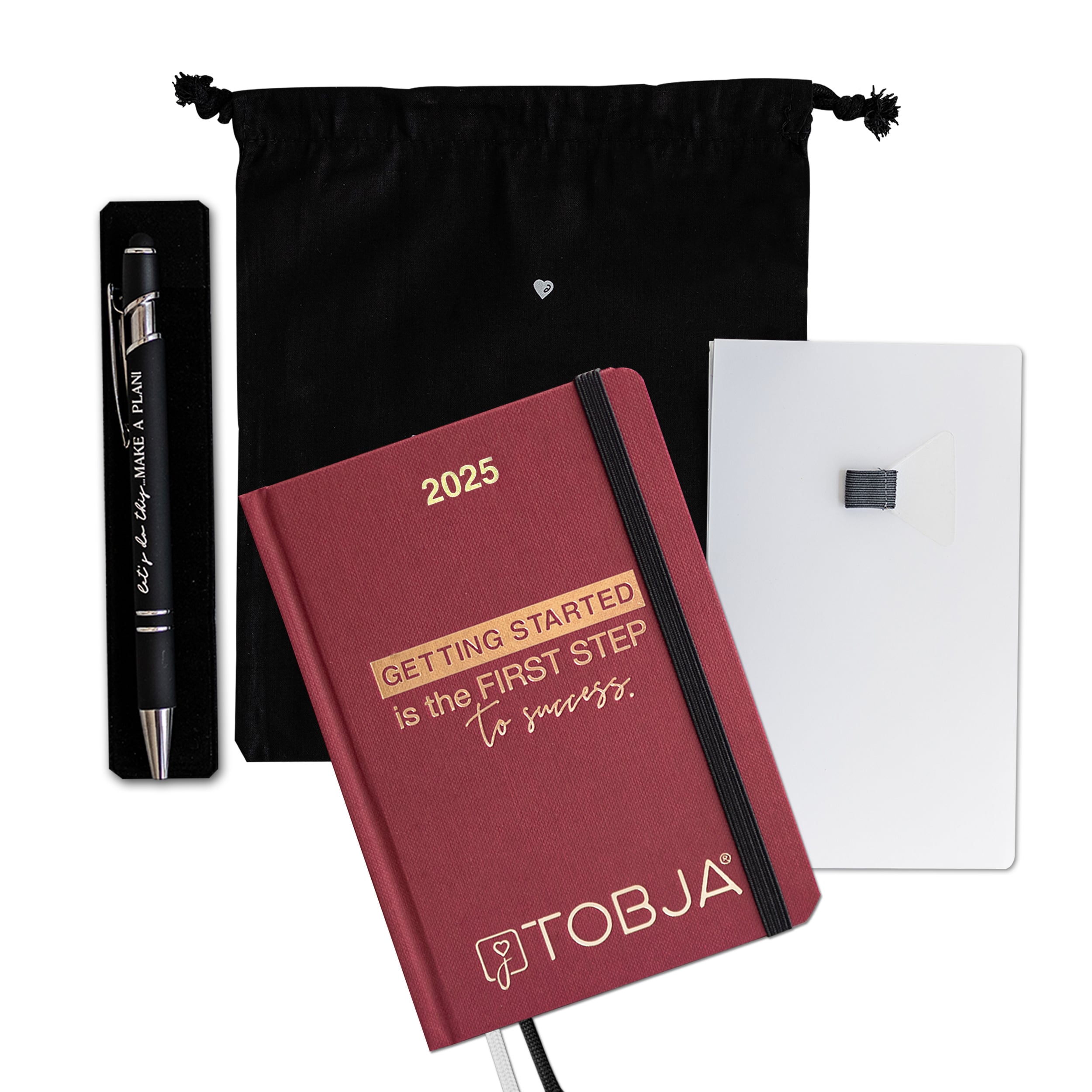 Taschenkalender 2025 A6 red + Zubehör