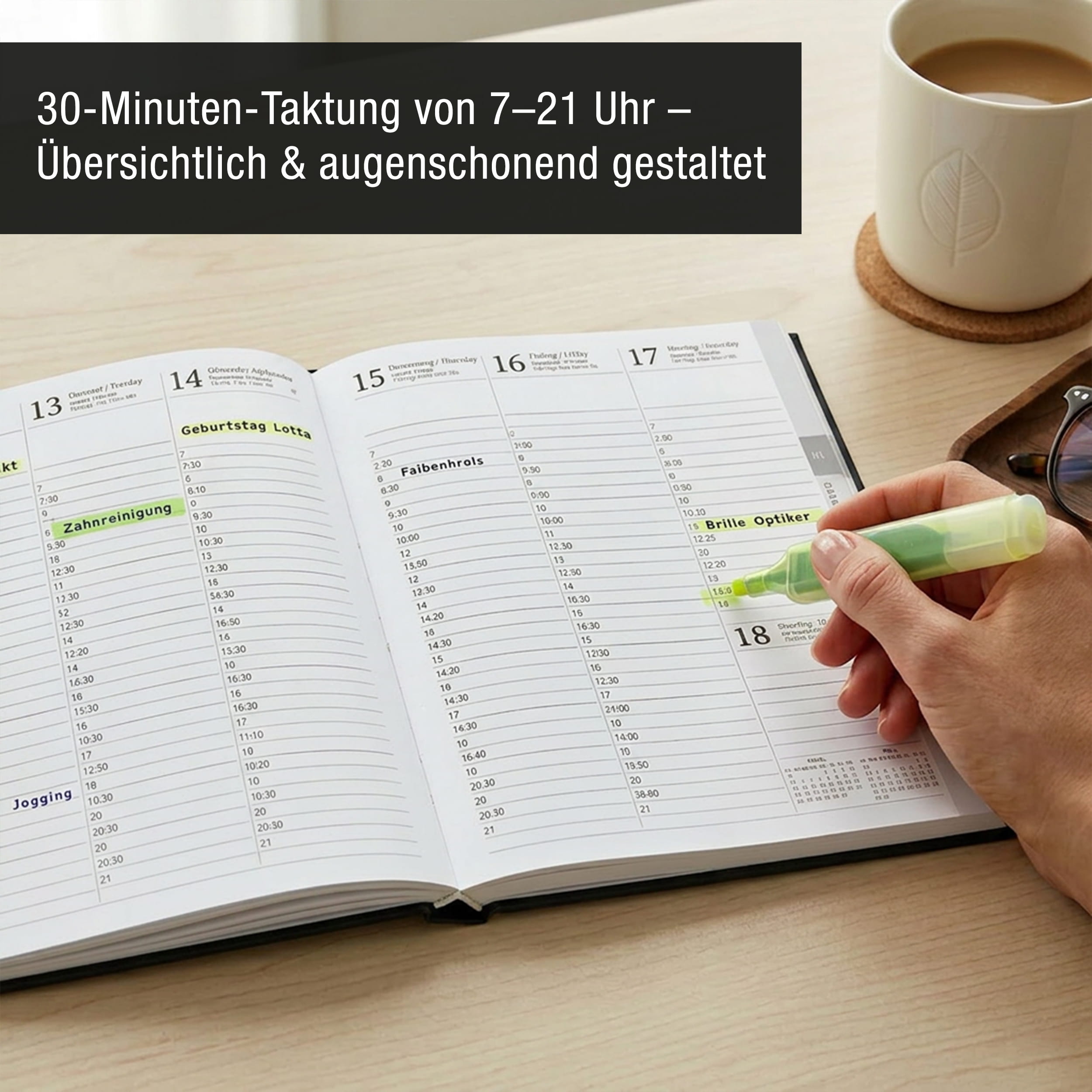 Buchkalender 2027 OptiPlaner Noir schwarz