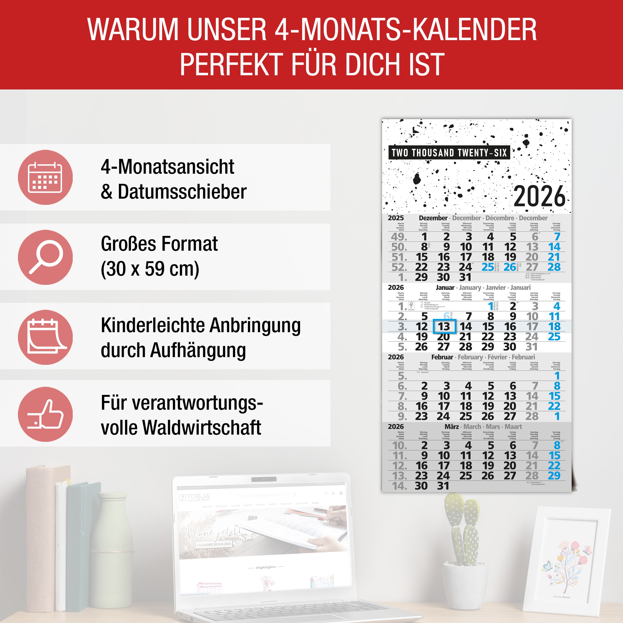 4-Monatskalender 2026 Design 4-Monatskalender 2026 Design