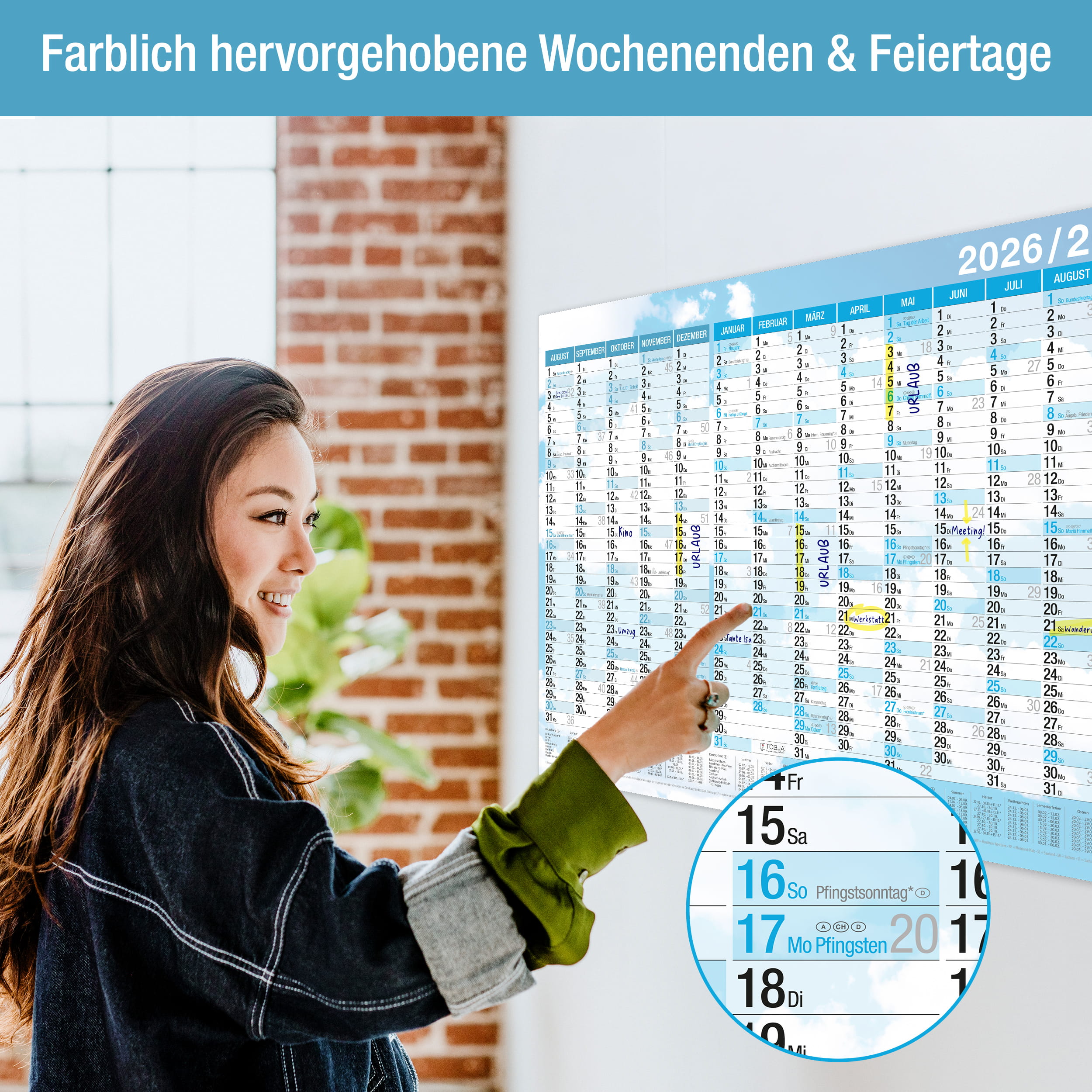 Schuljahreskalender A1 2026/2027 „Sky Blue“