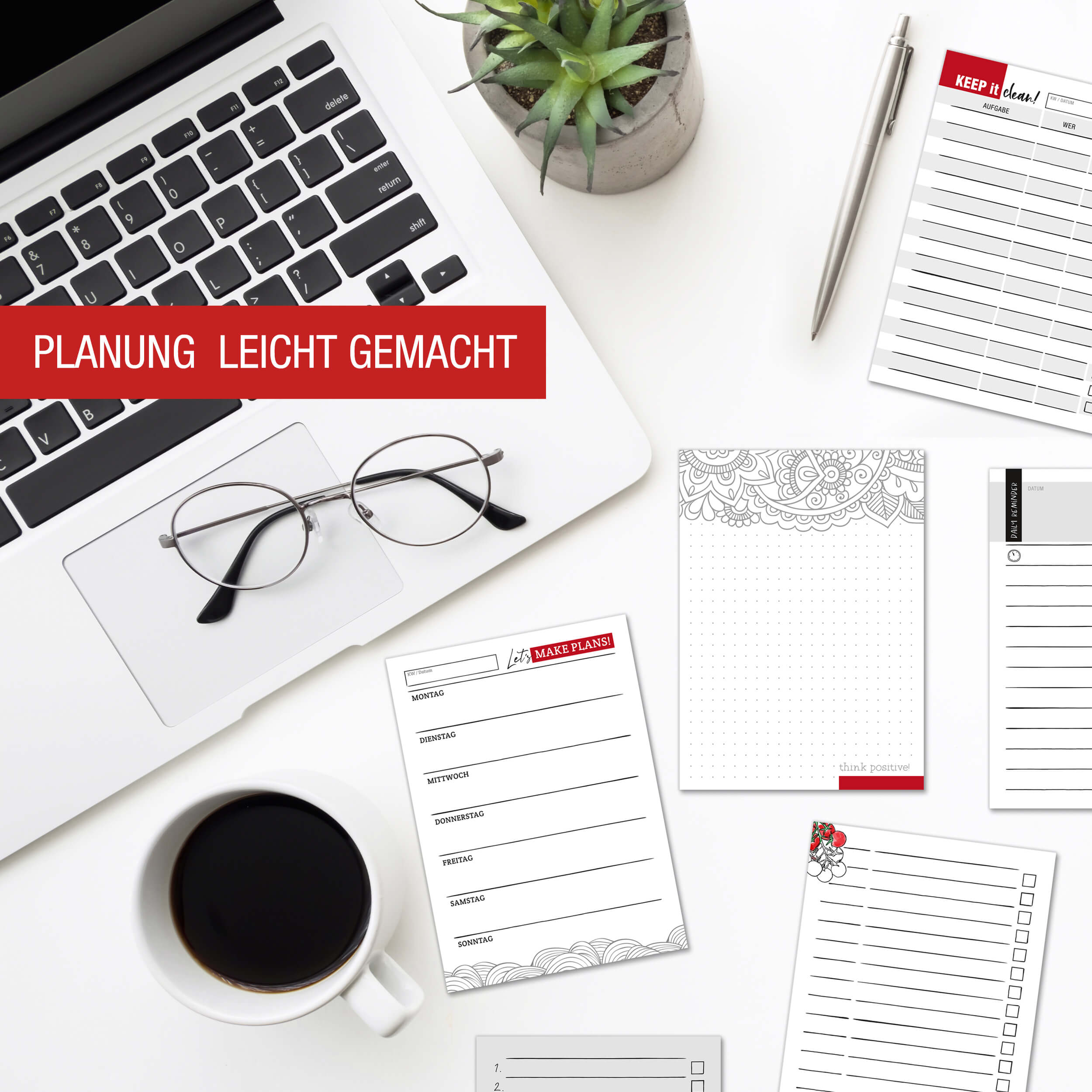 Notizblöcke A6 6er Set "planning"