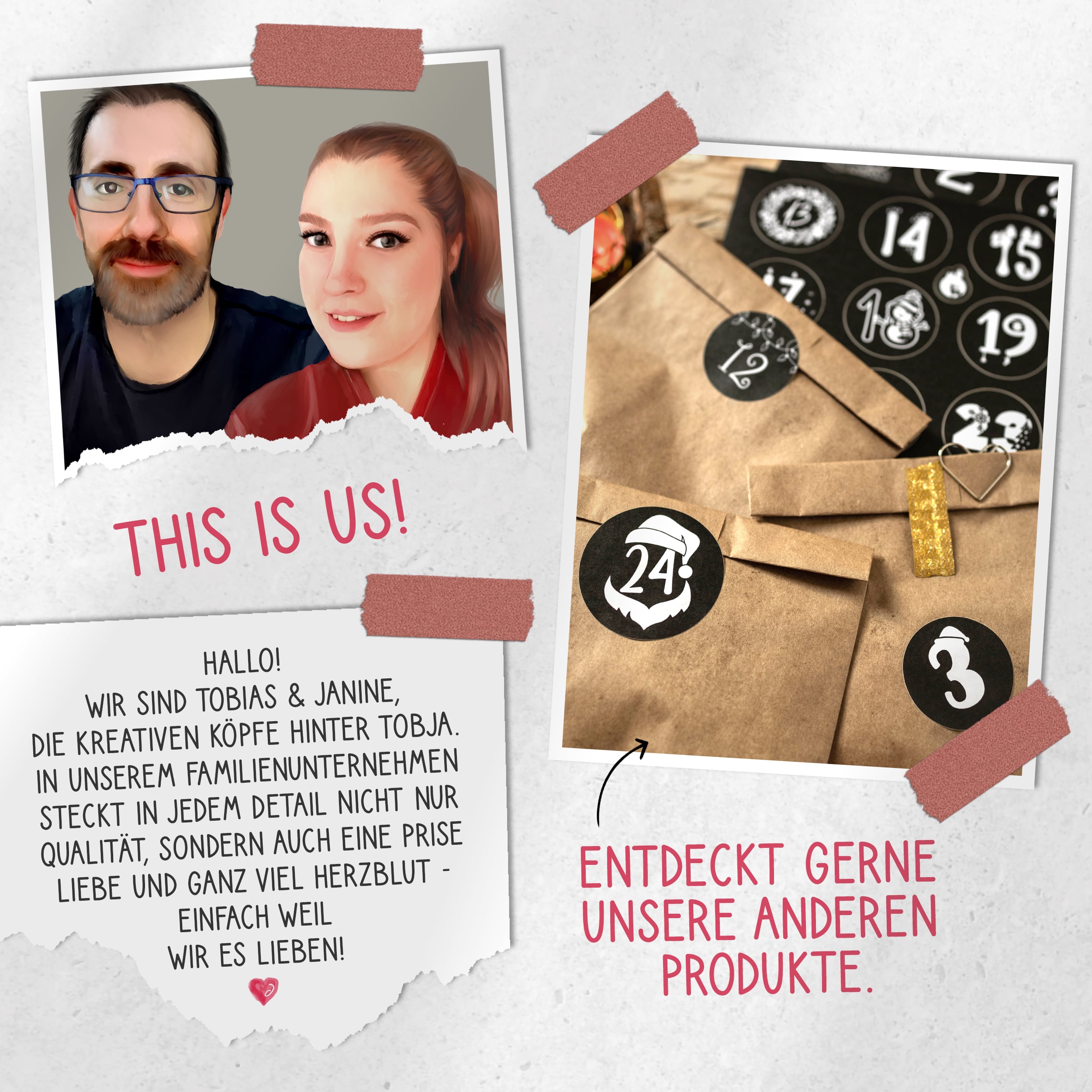 XXL Weihnachtskarten Set inkl. Stickern – 20er Set