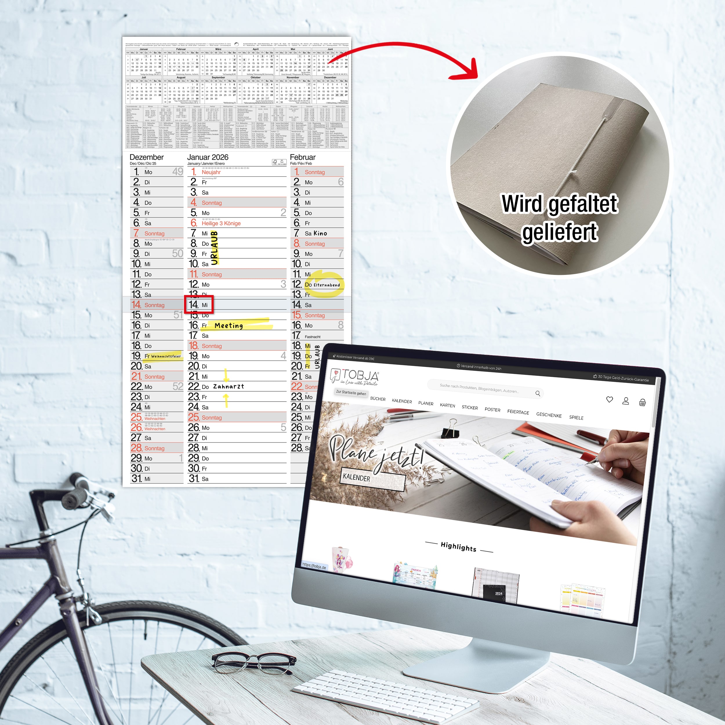 3-Monatskalender 2026 Nebeneinander 3-Monatskalender 2026 Nebeneinander