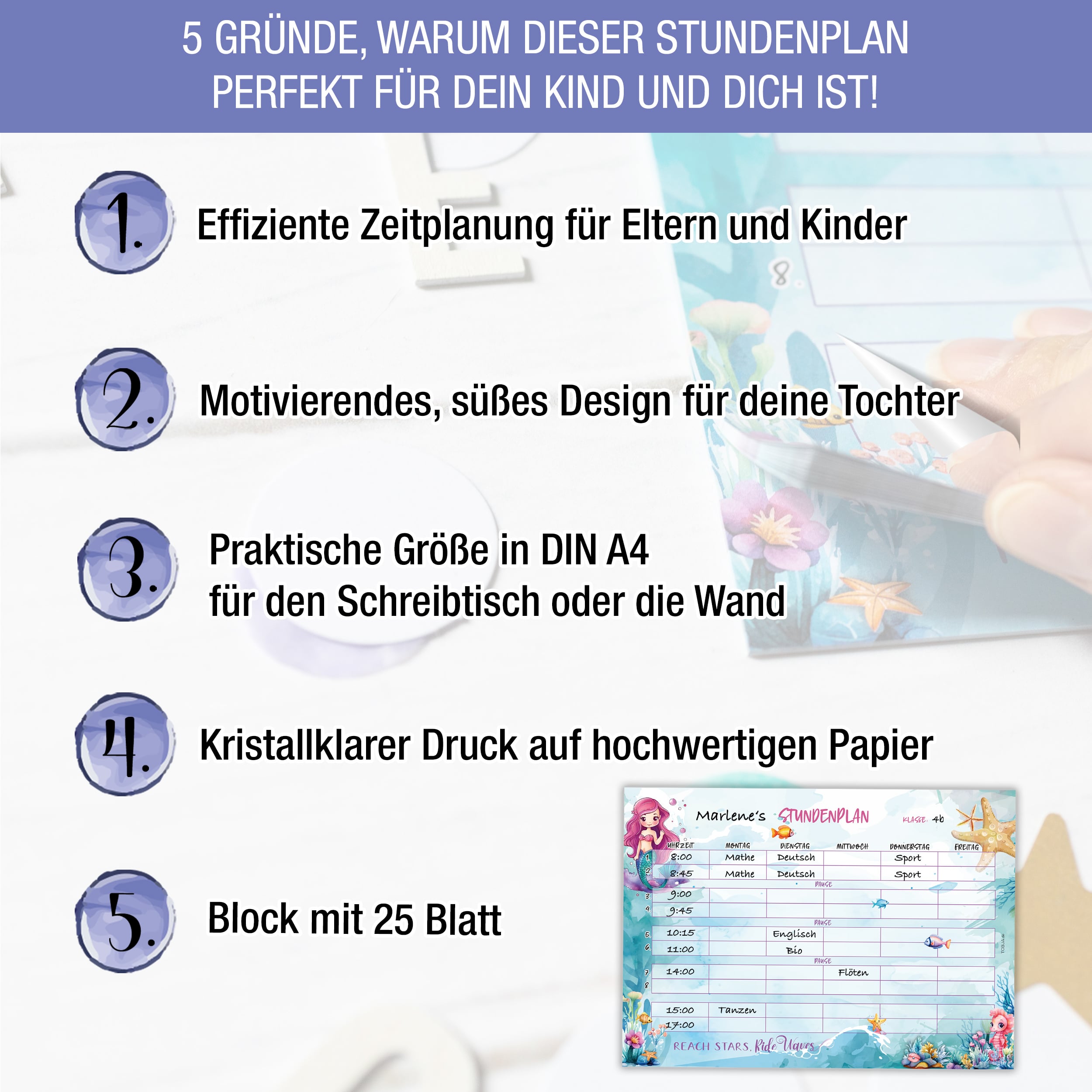 Stundenplan Block "Meerjungfrau"