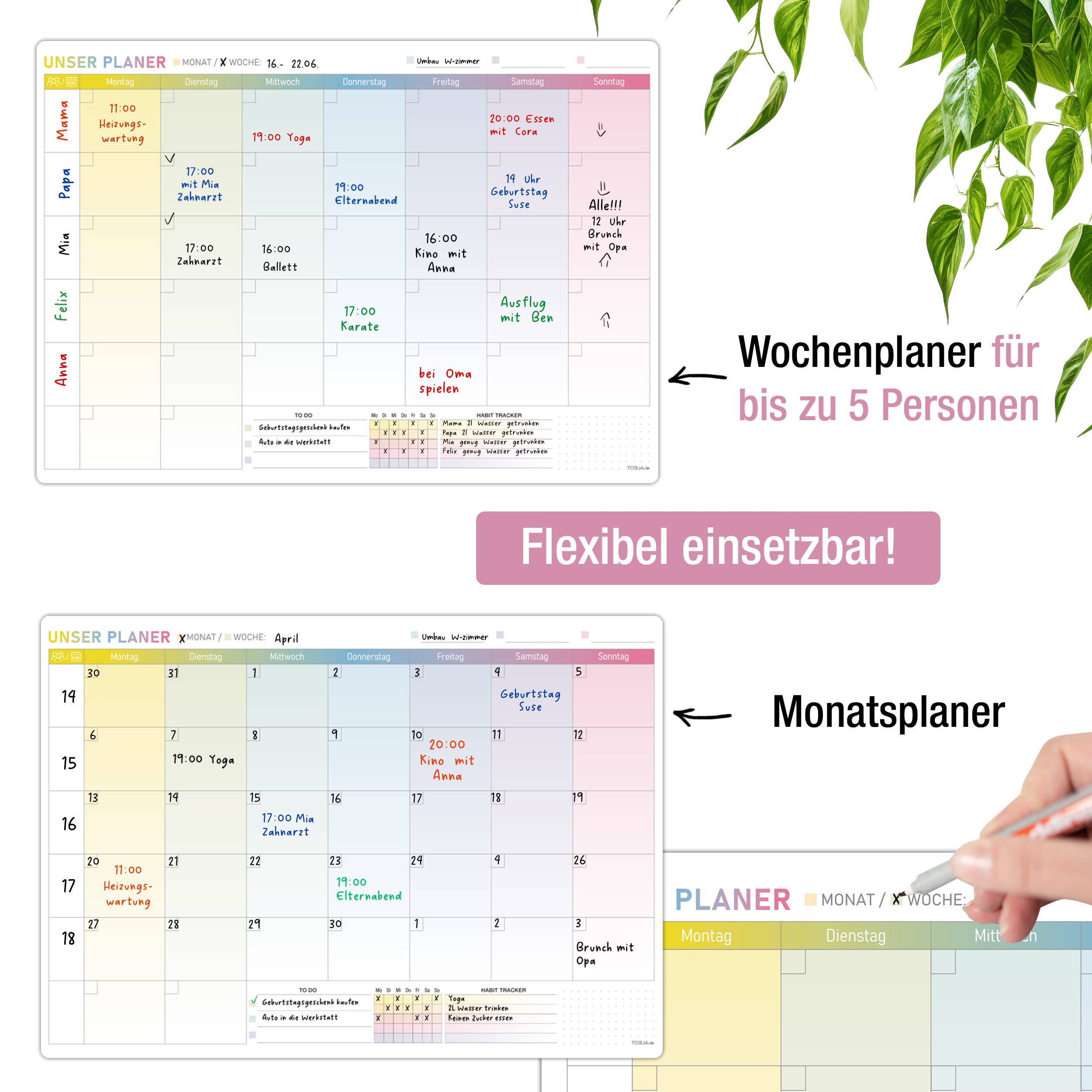 A3 selbsthaftender Monatsplaner inkl. Stifte A3 selbsthaftender Monatsplaner