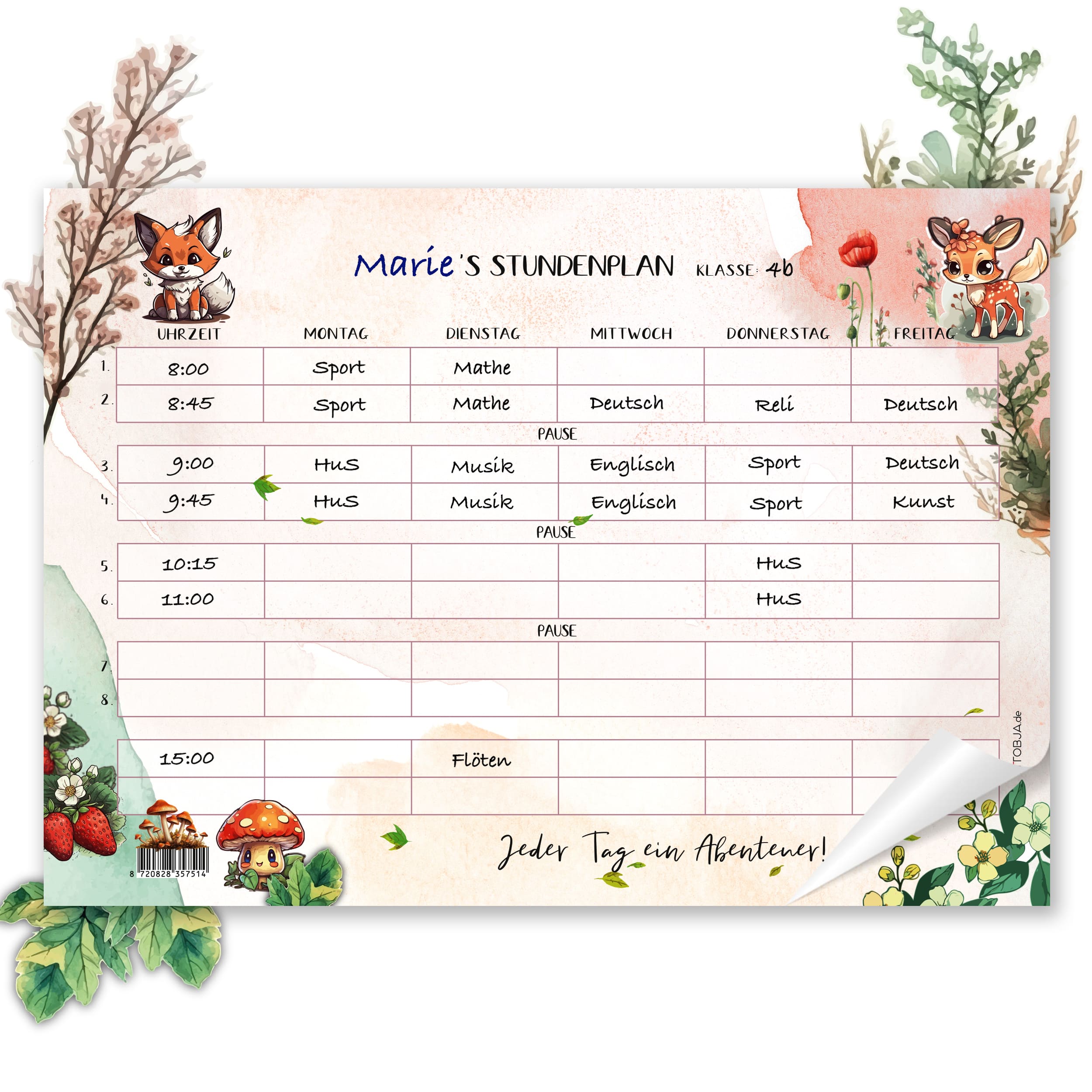 Kinder Stundenplan mit tierischem Spaßgarant! Kinder Stundenplan mit tierischem Spaßgarant!