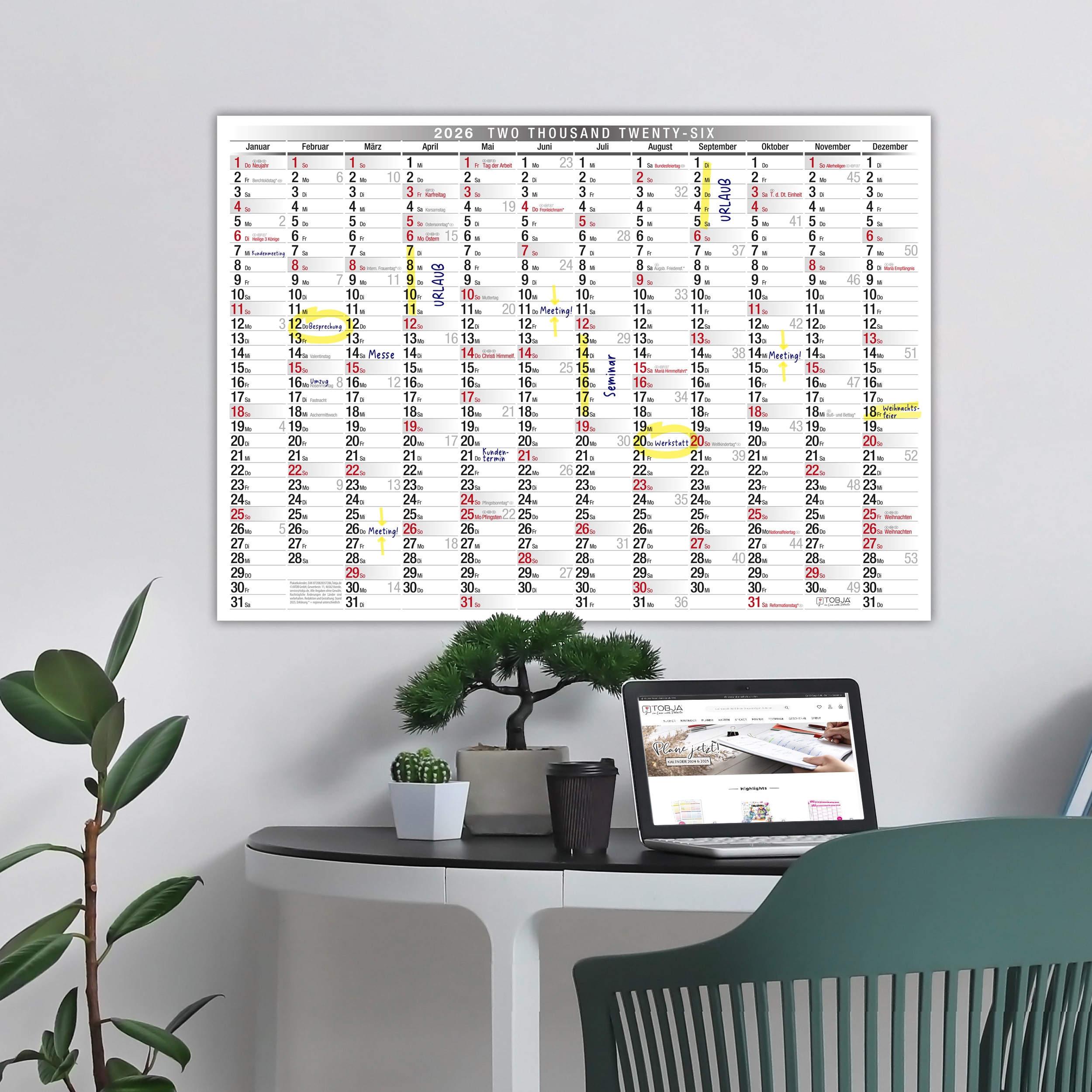 Wandkalender A3 2026 Wandkalender A3 2026
