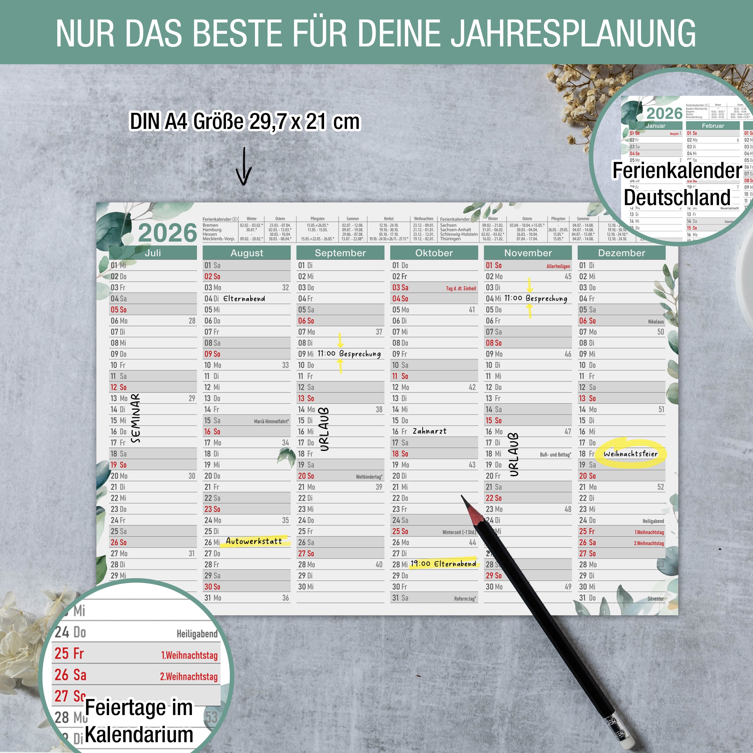 Tafelkalender 2026 "Eukalyptus"