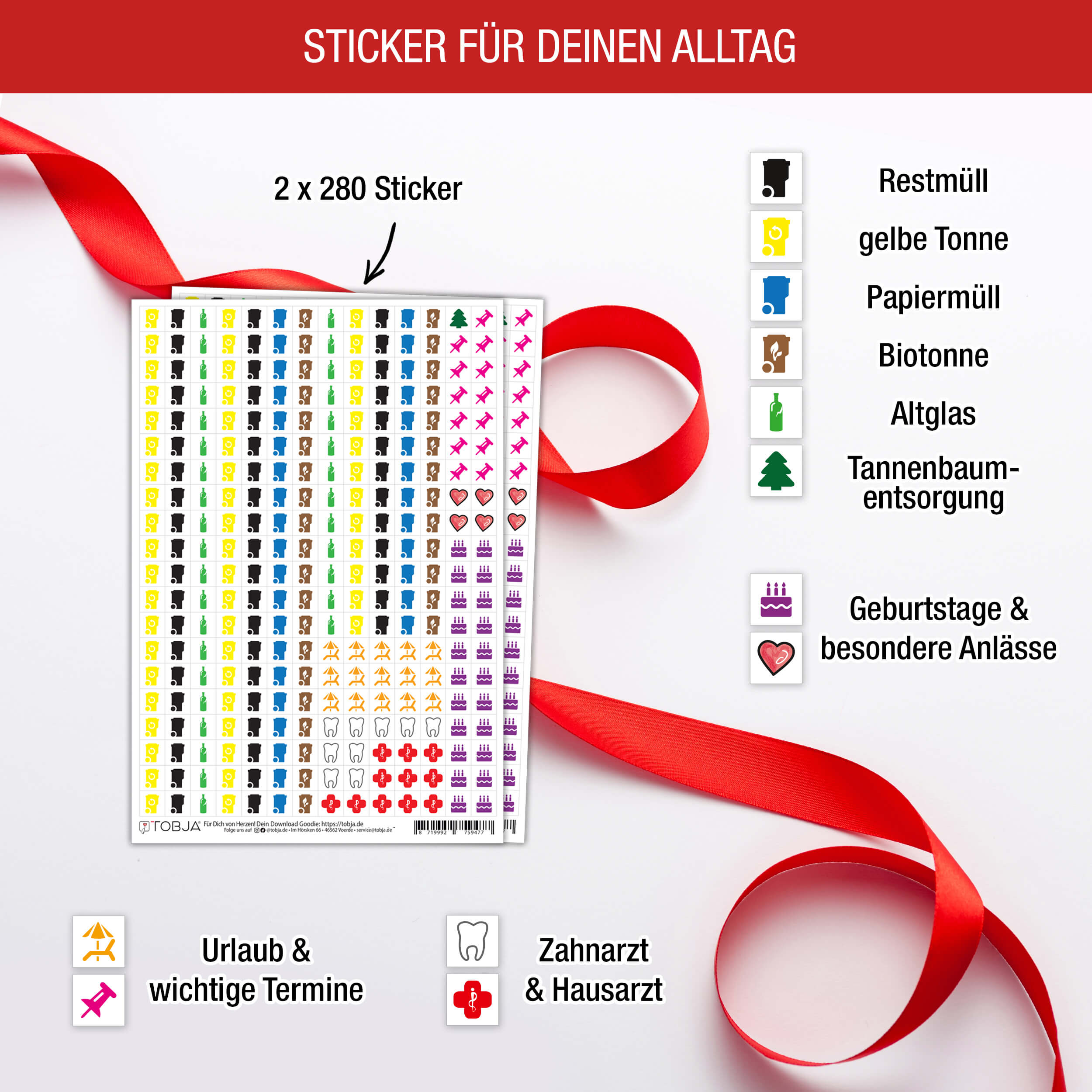 Sticker für Kalender "Sticky Infos"