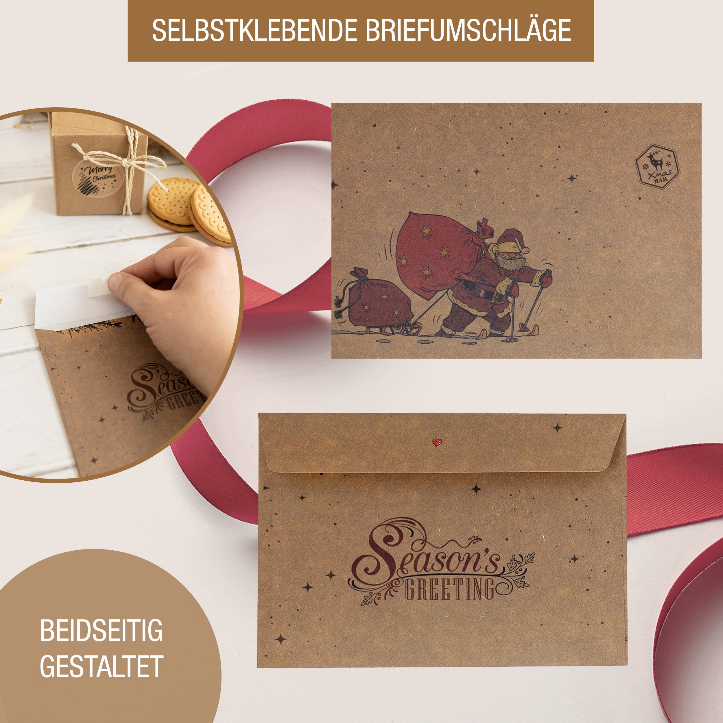Weihnachtskarten Weihnachtsmann "Kraftpapier"