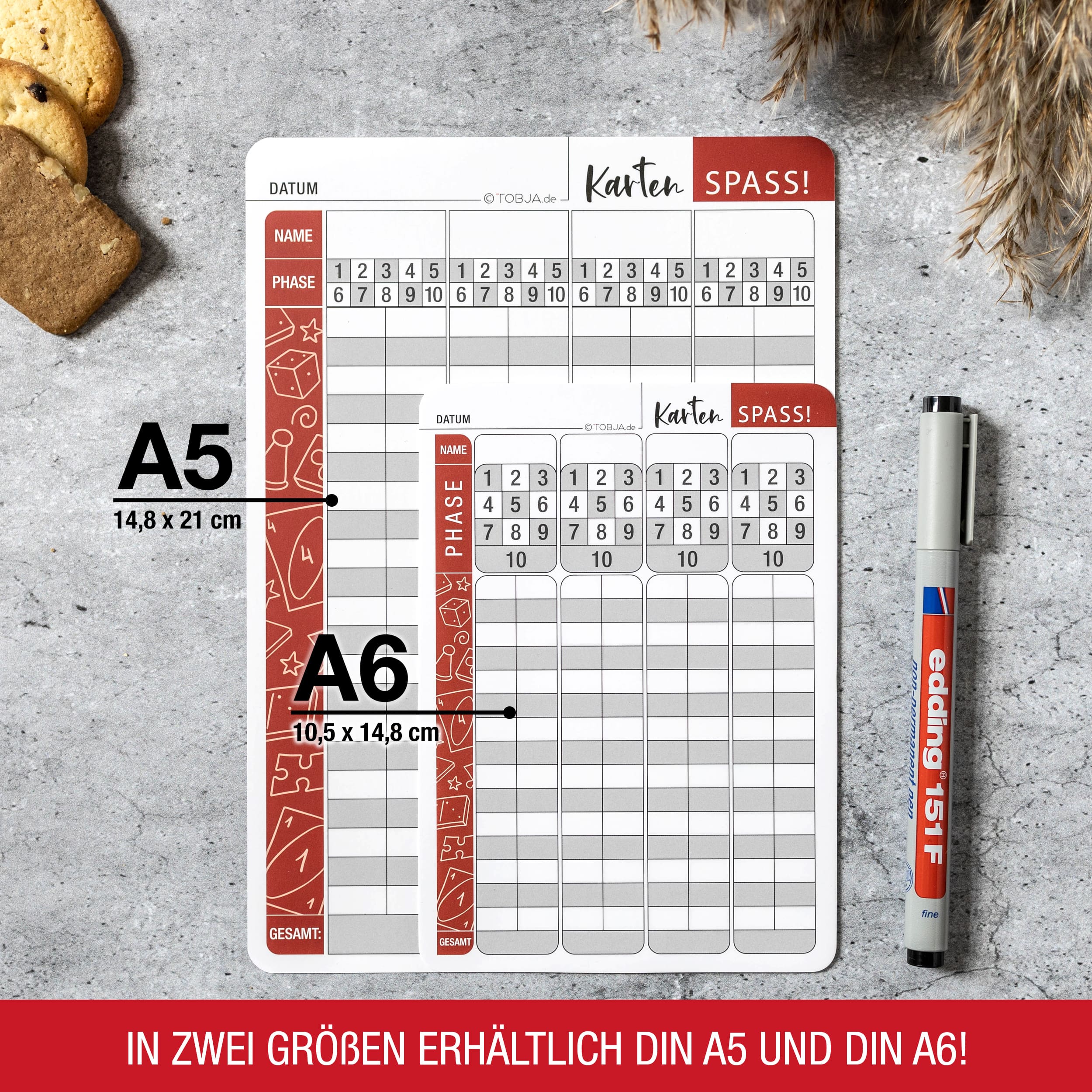 A6 Abwischbare Ersatzblätter Wertungsblatt