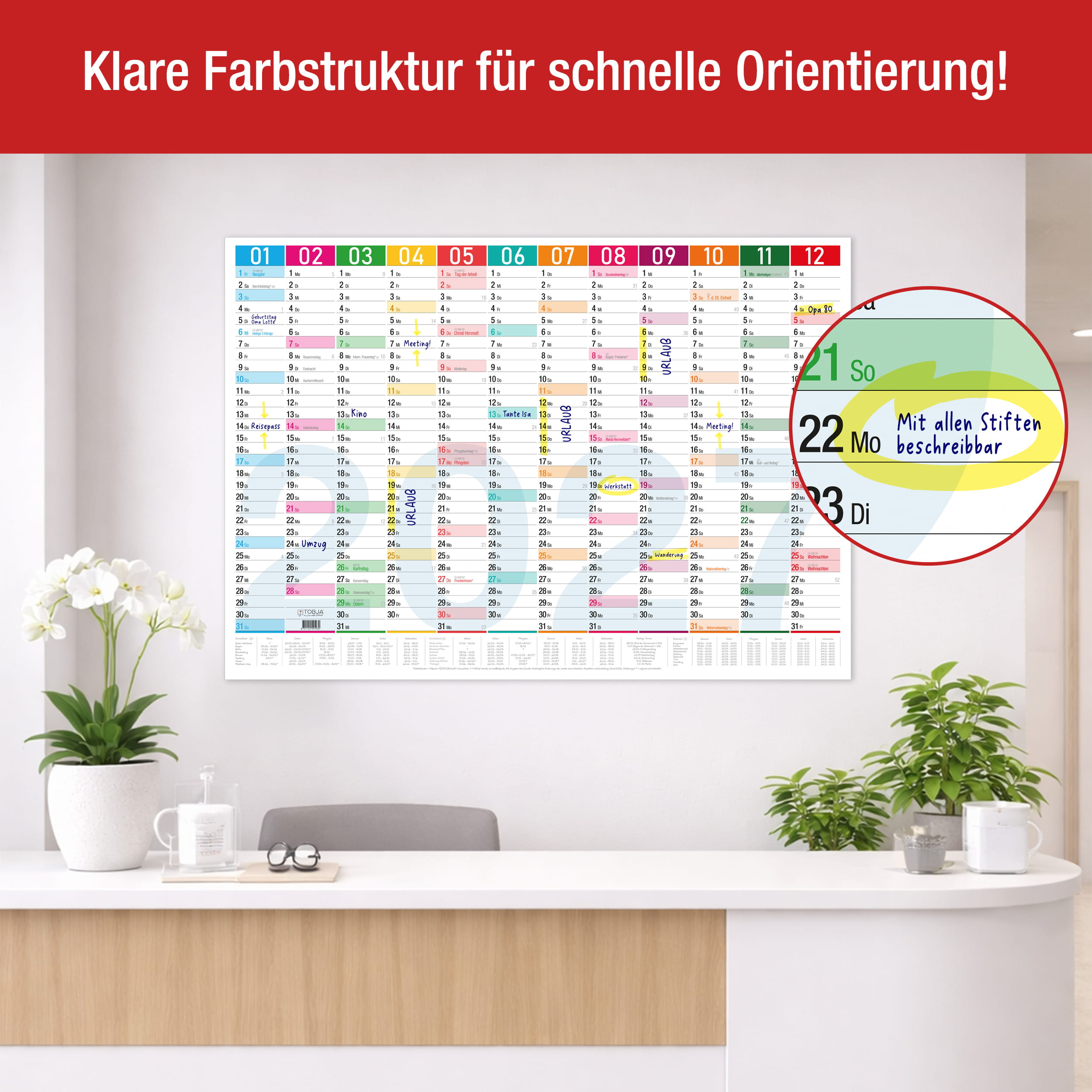 Wandkalender 2027 A1 Color Blocks