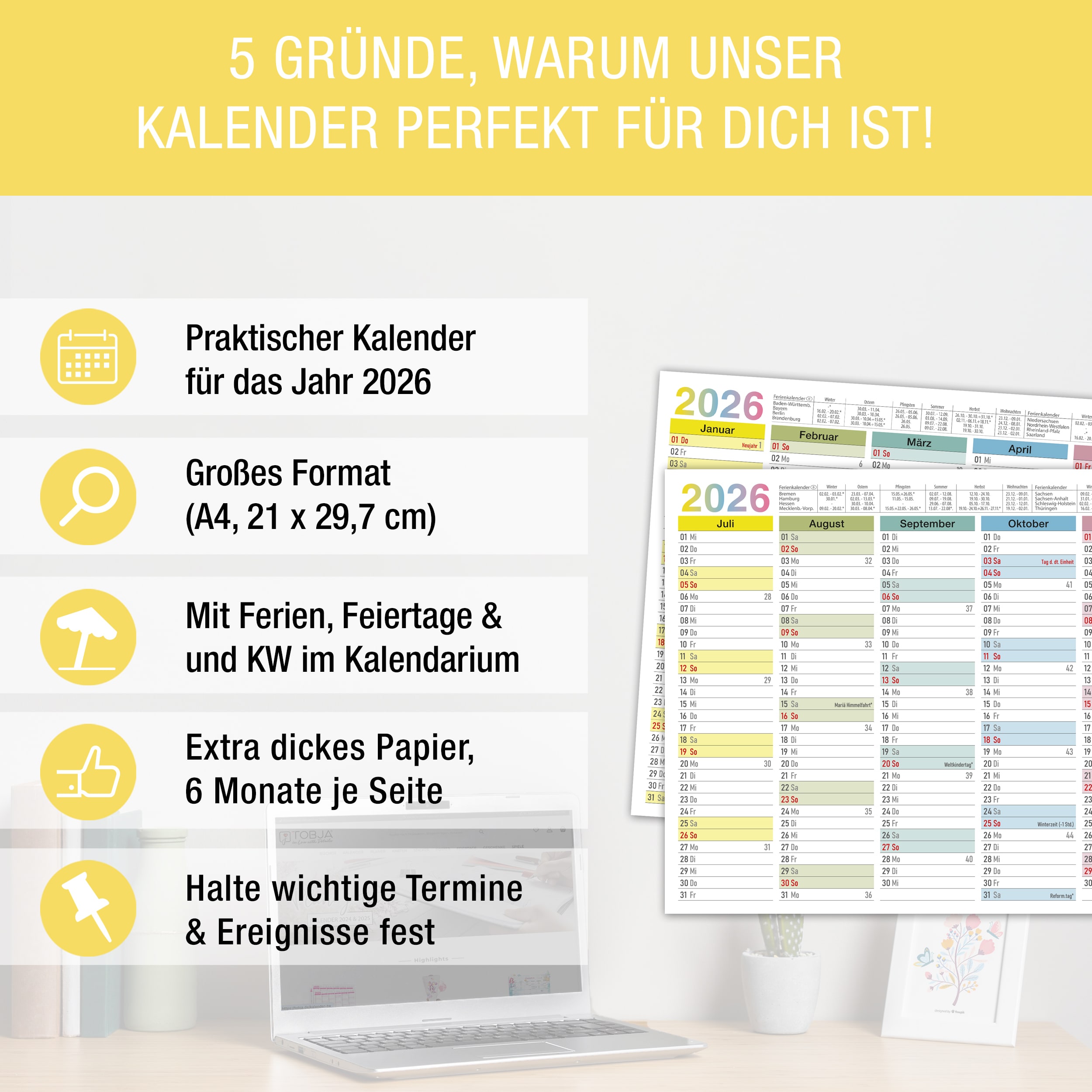 Tafelkalender 2026 "bunt"