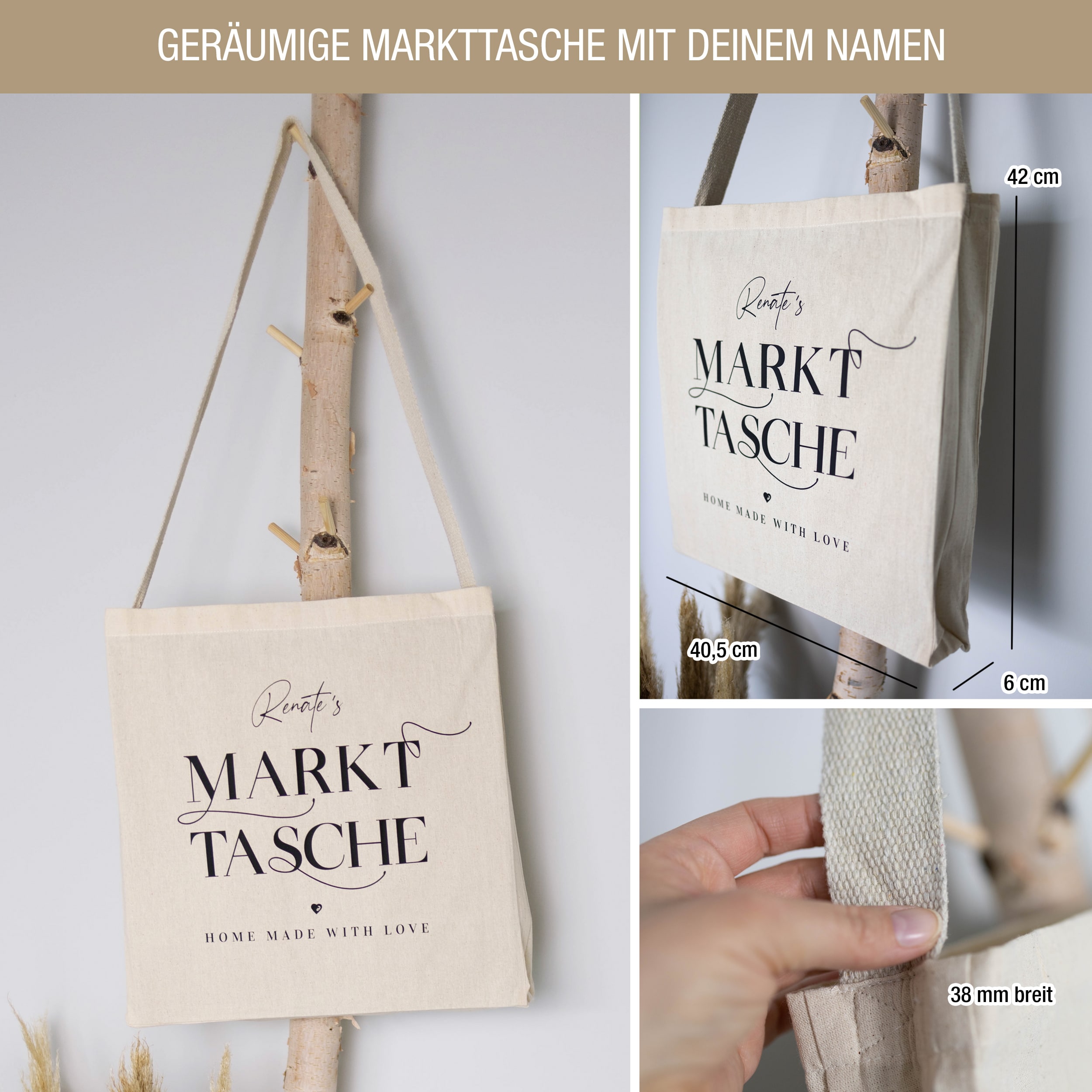 Markttasche Deluxe: Personalisierbar & umweltfreundlich