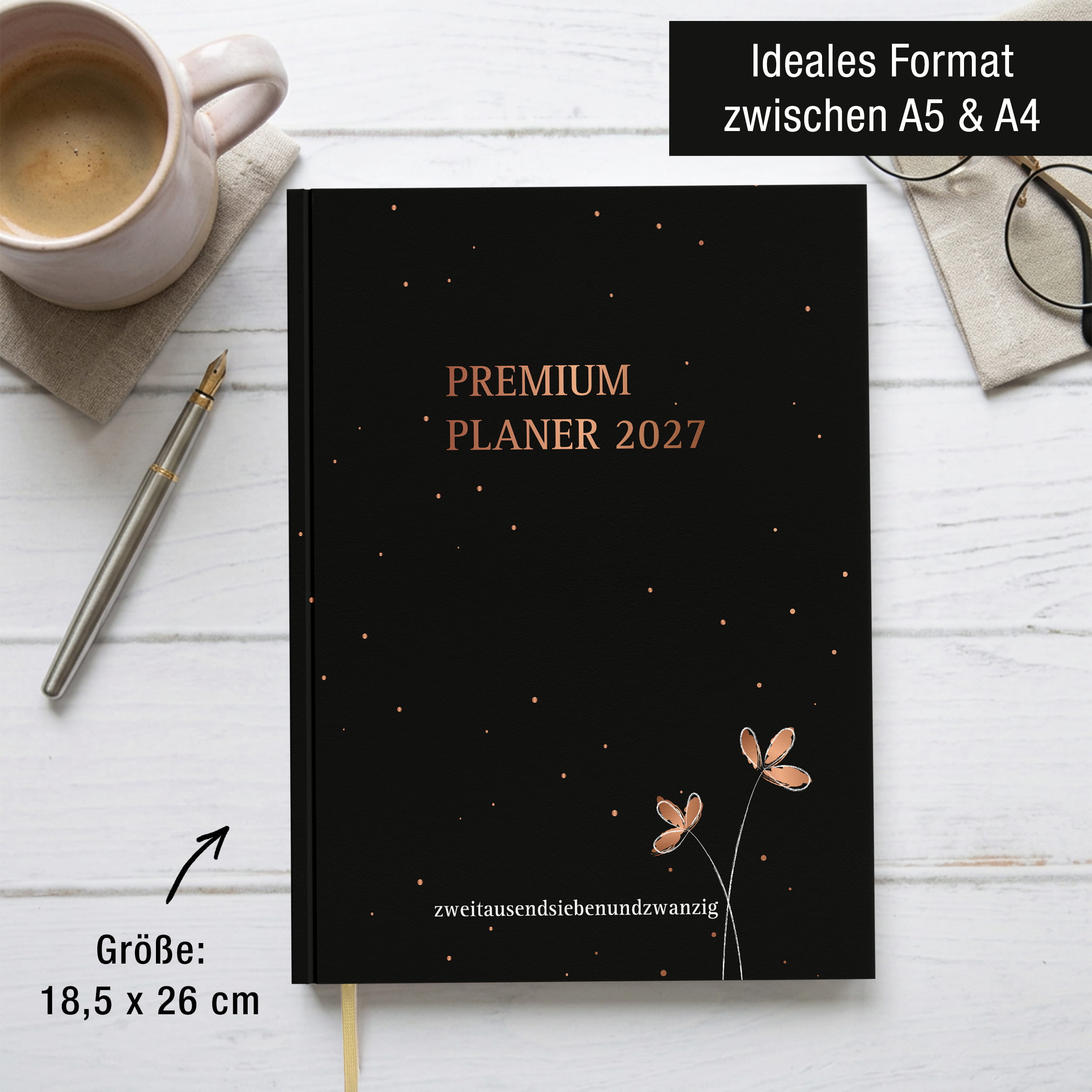 Buchkalender 2027 OptiPlaner Noir schwarz