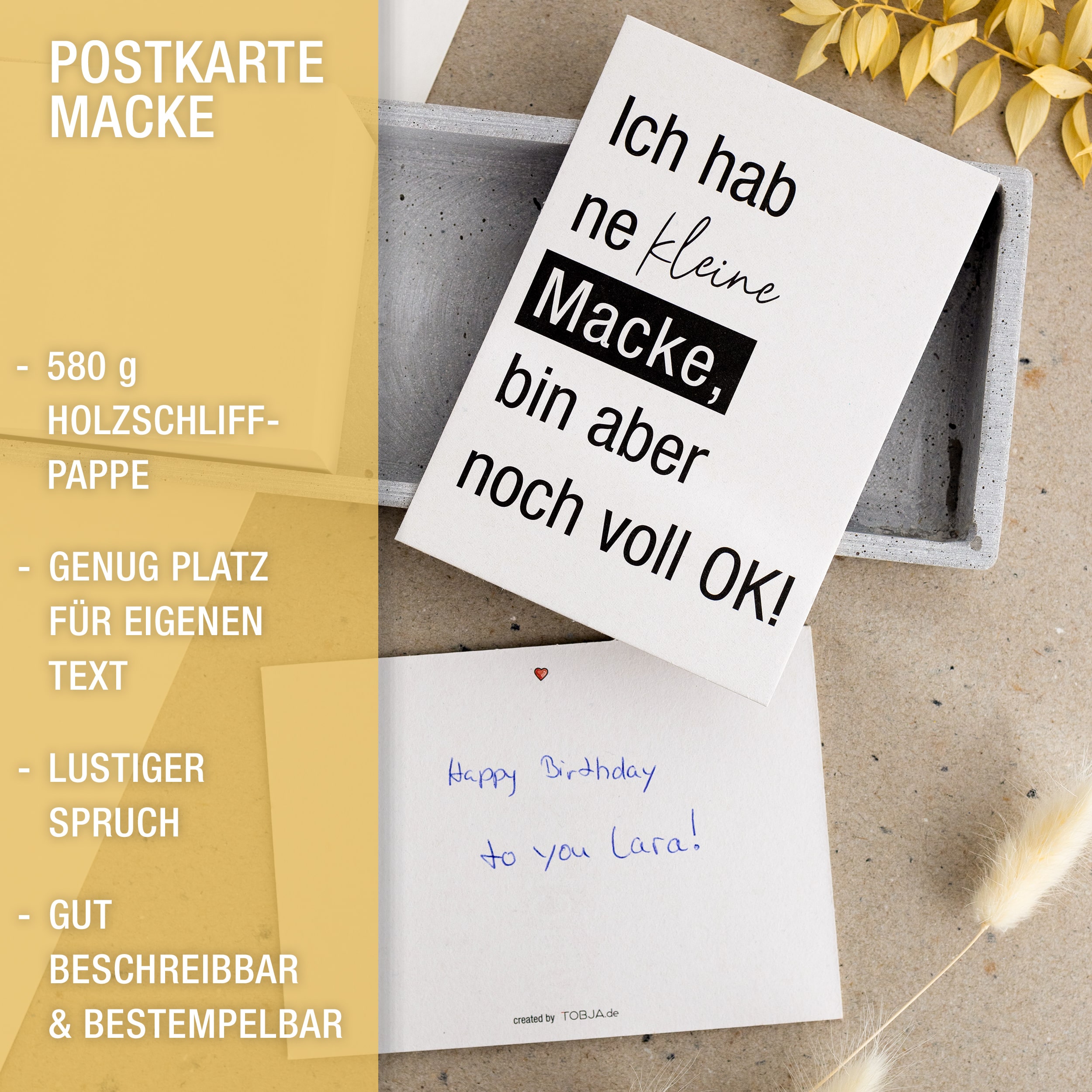 Postkarte "Ich hab ne kleine Macke" Postkarte "Ich hab ne kleine Macke"