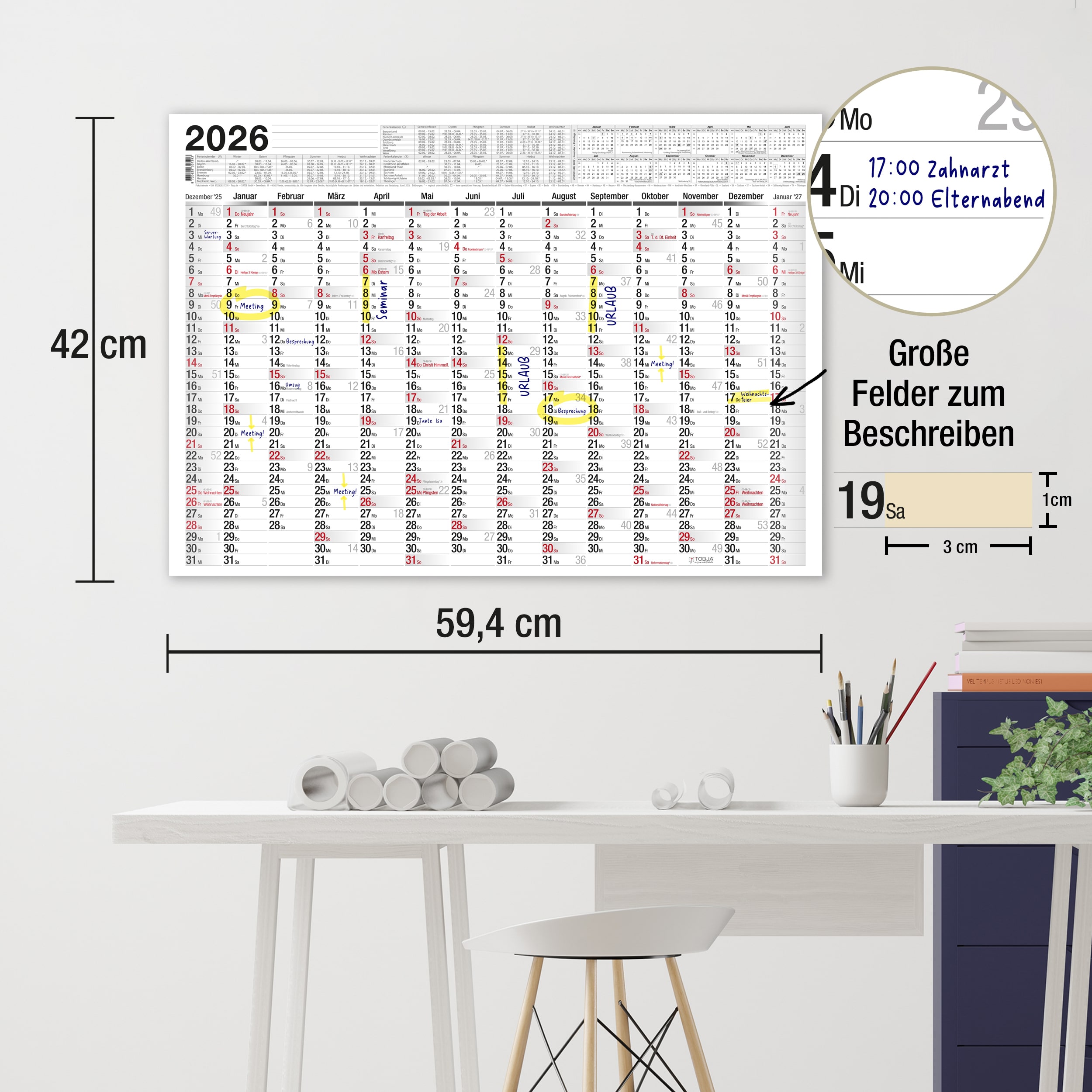 Wandkalender A2 2026 Wandkalender A2 2026