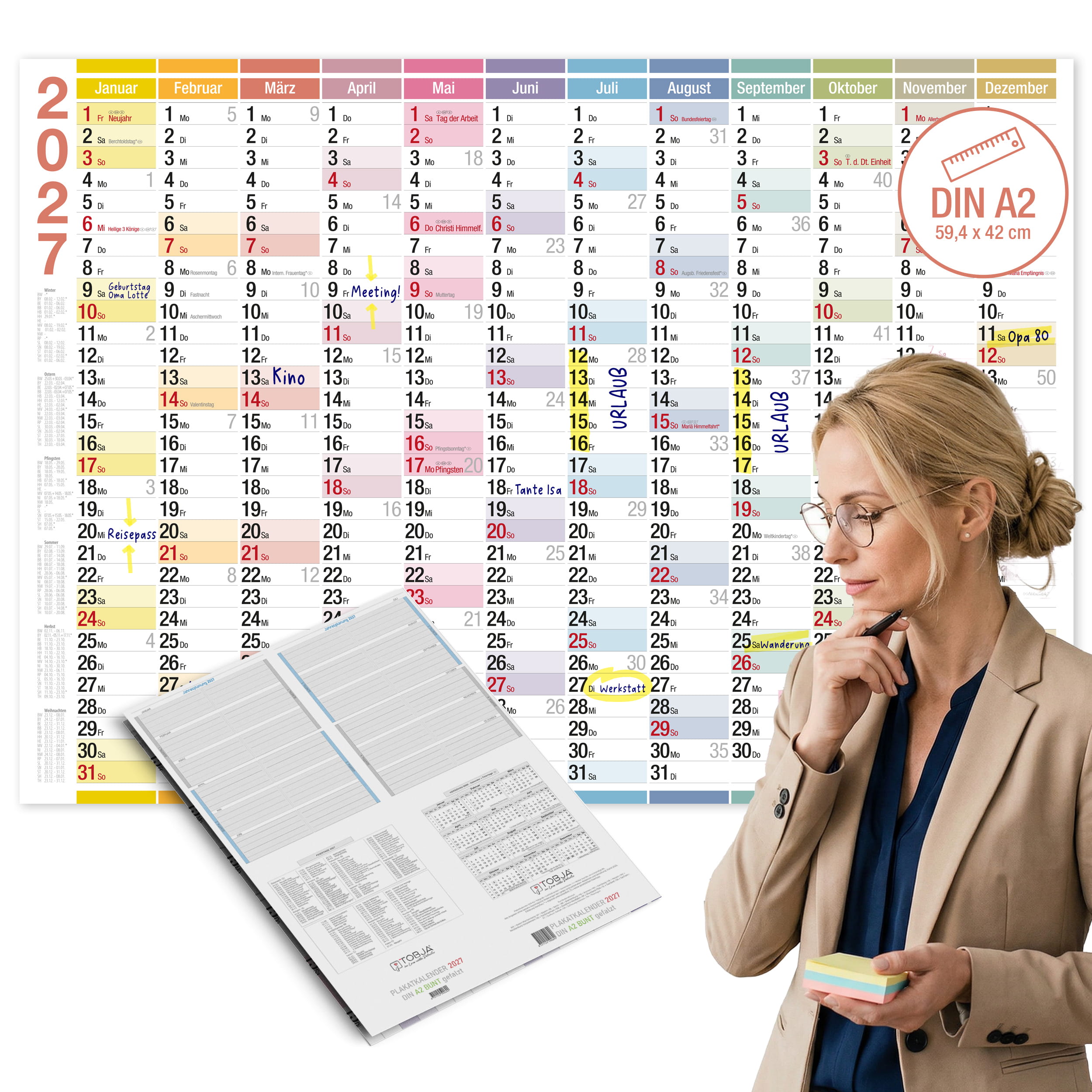 Wandkalender 2027 A2 Color Line