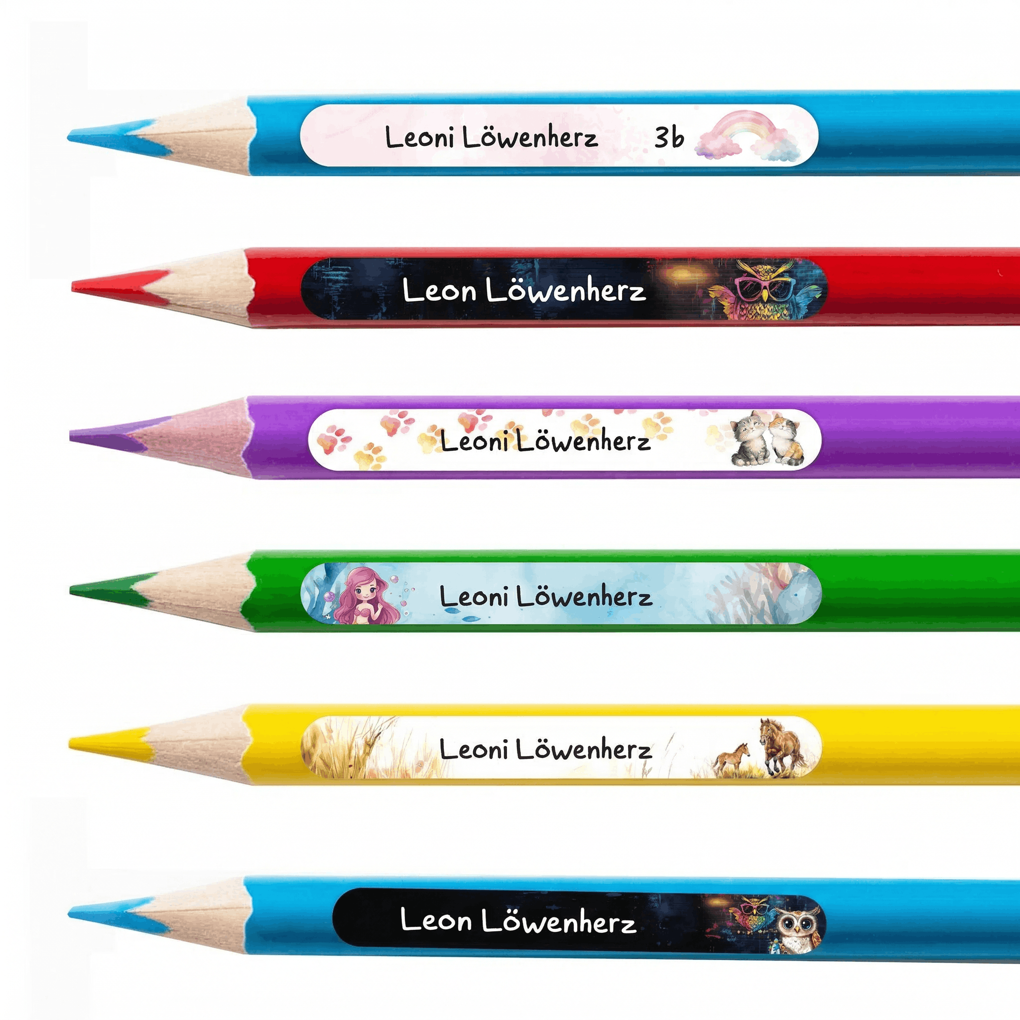 Namensaufkleber für Stifte, personalisiert