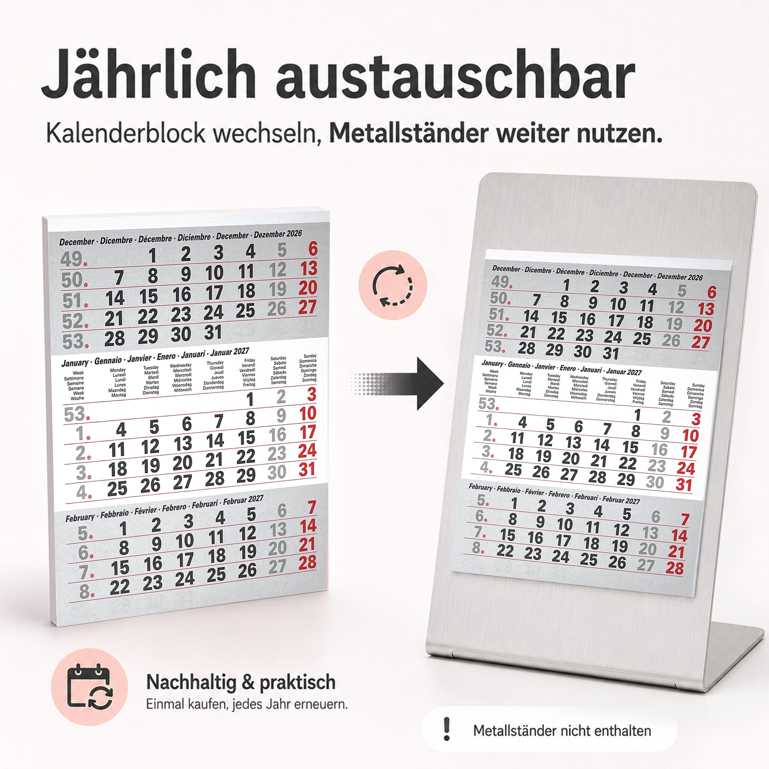 Magnet-System Titan – Ersatz-Kalendarium 2027 (magnetisch)