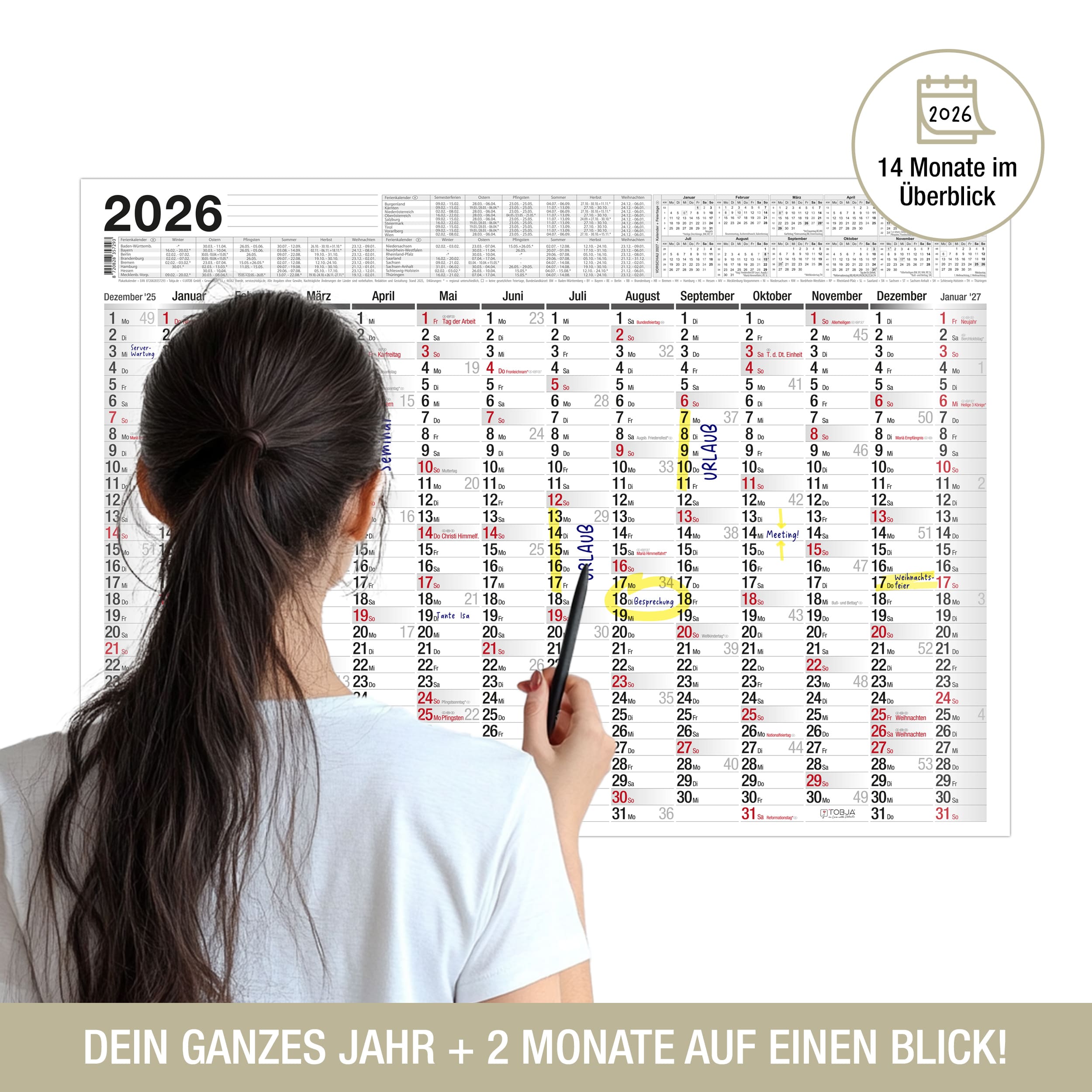 Wandkalender A2 2026