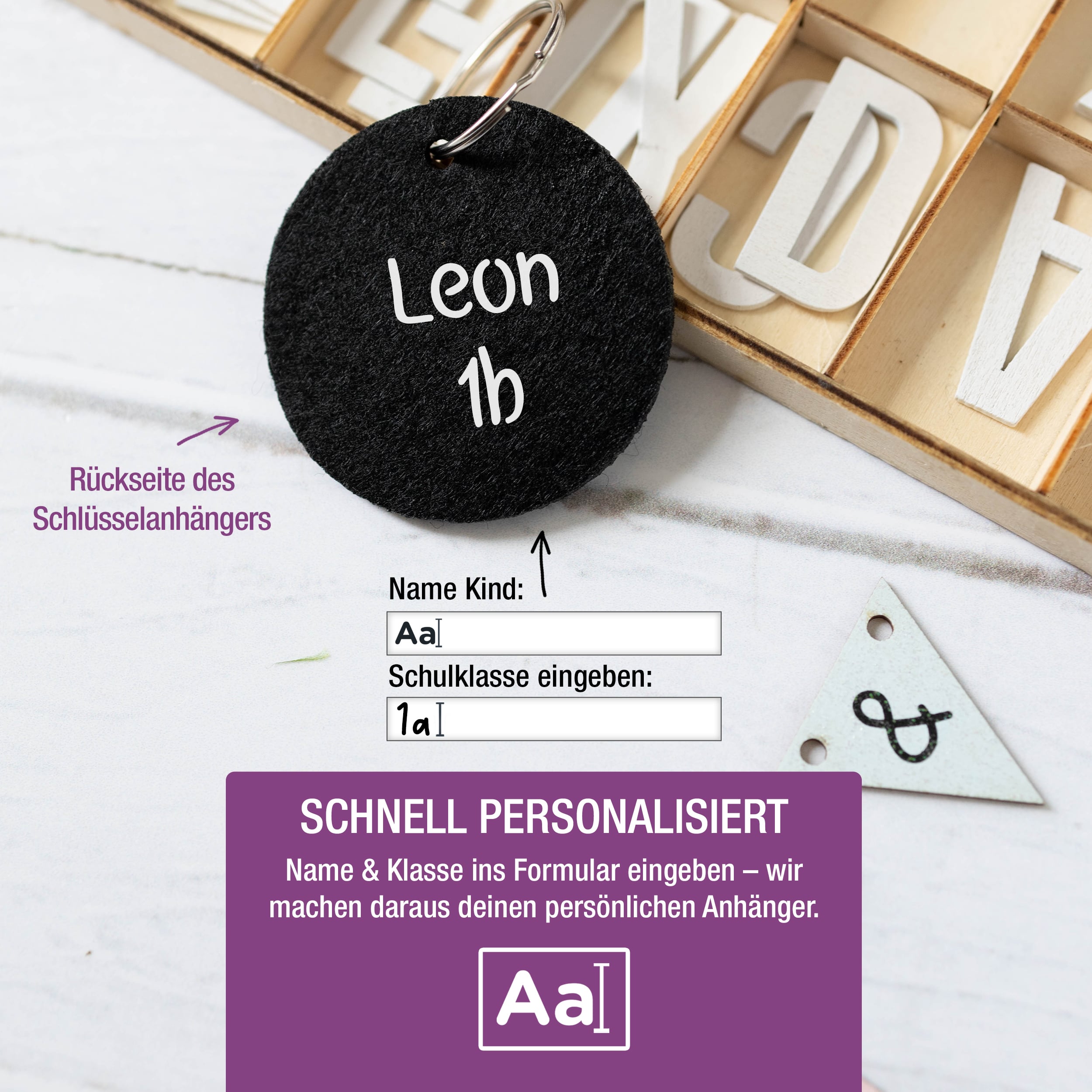 A6 Karte Glückwunsch Einschulung Monster + Anhänger Mit Name