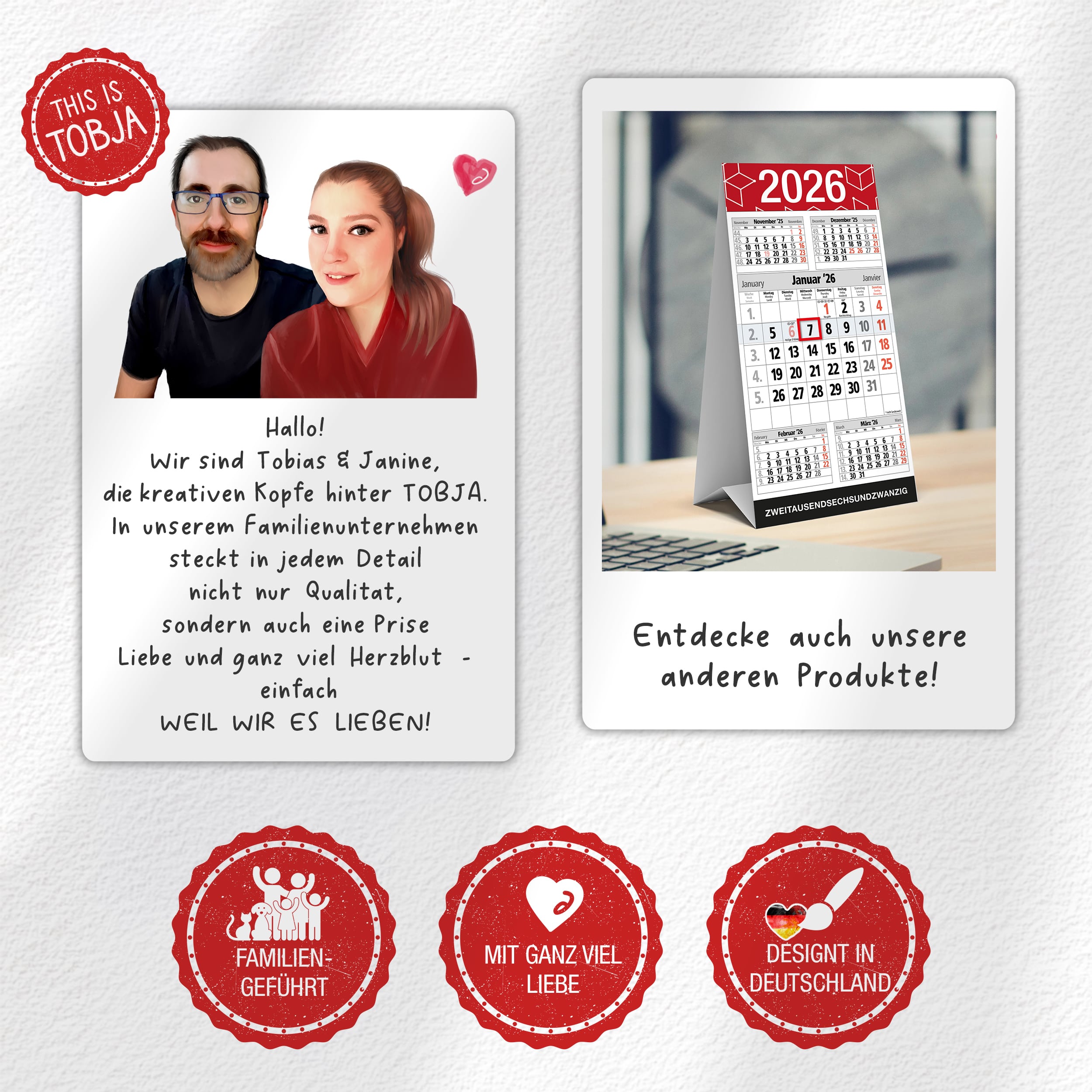 Buchkalender 2026, große Schrift