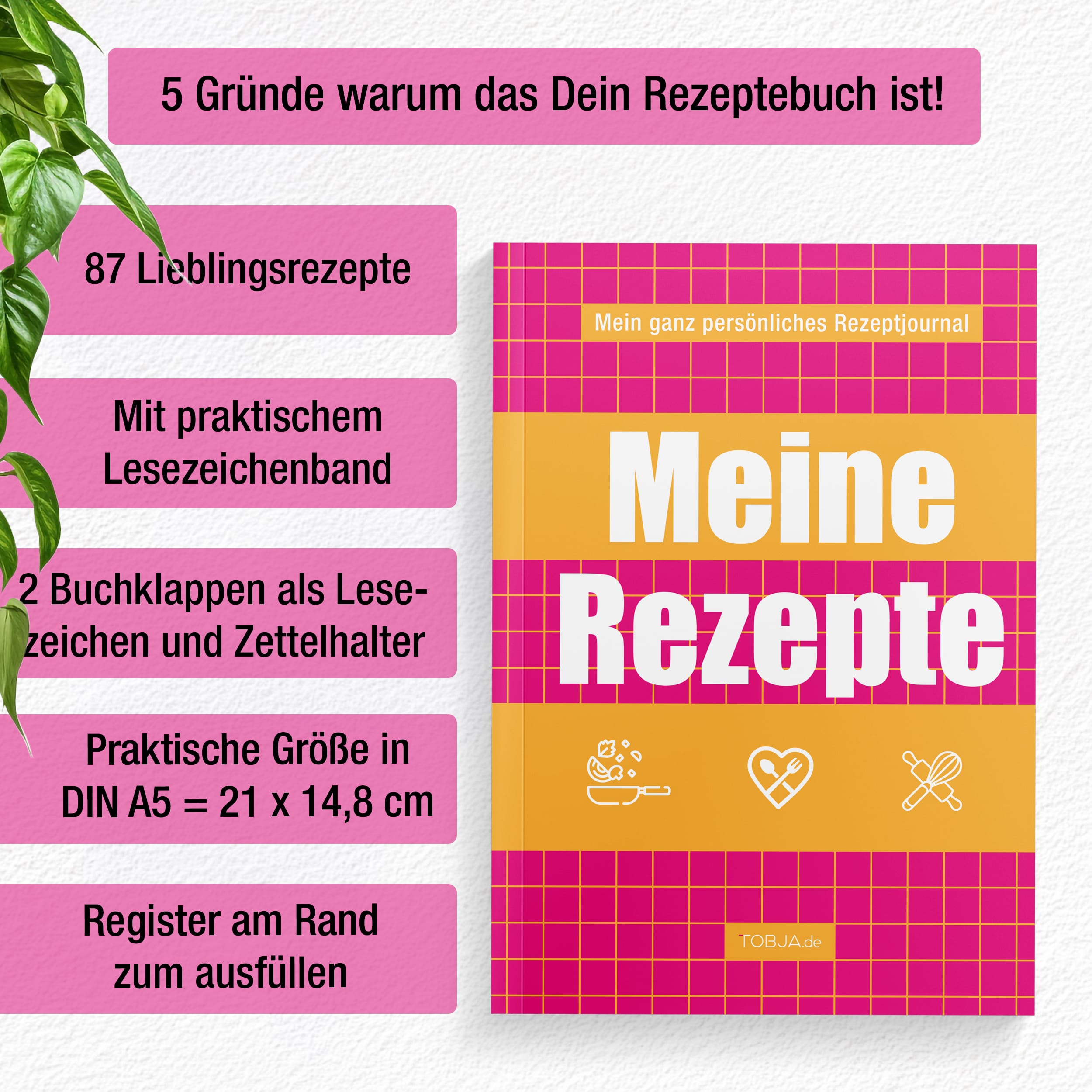 Rezeptbuch "Retro-Block" A5 Rezeptbuch "Retro-Block" A5