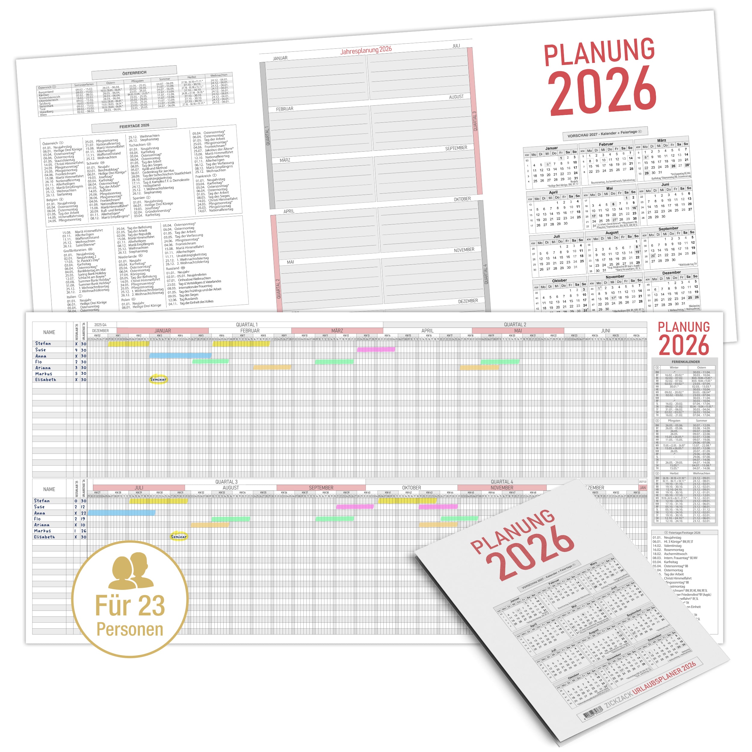 Mitarbeiter- / Urlaubsplaner 2026 63 cm Mitarbeiter- / Urlaubsplaner 2026 63 cm