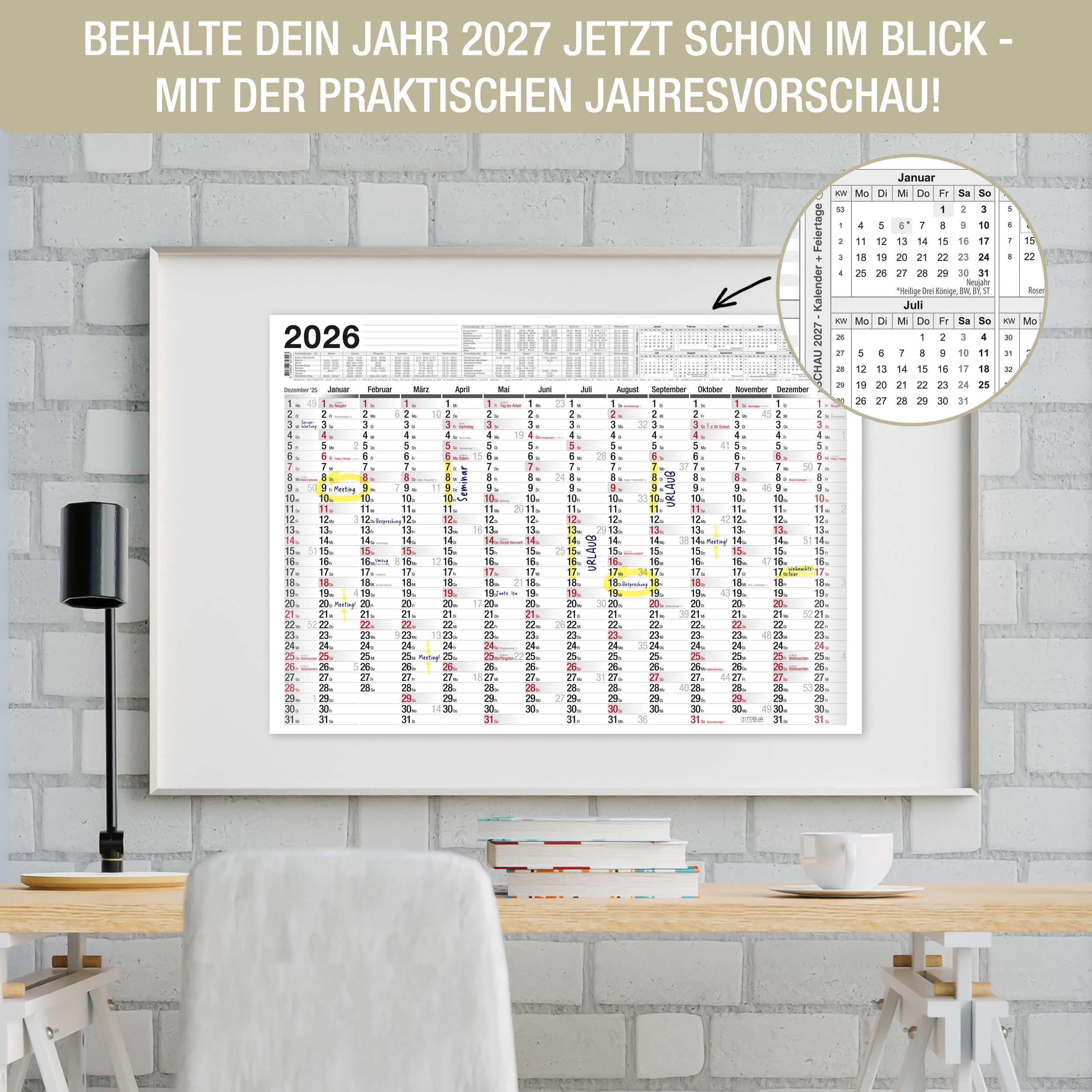 Wandkalender A2 2026