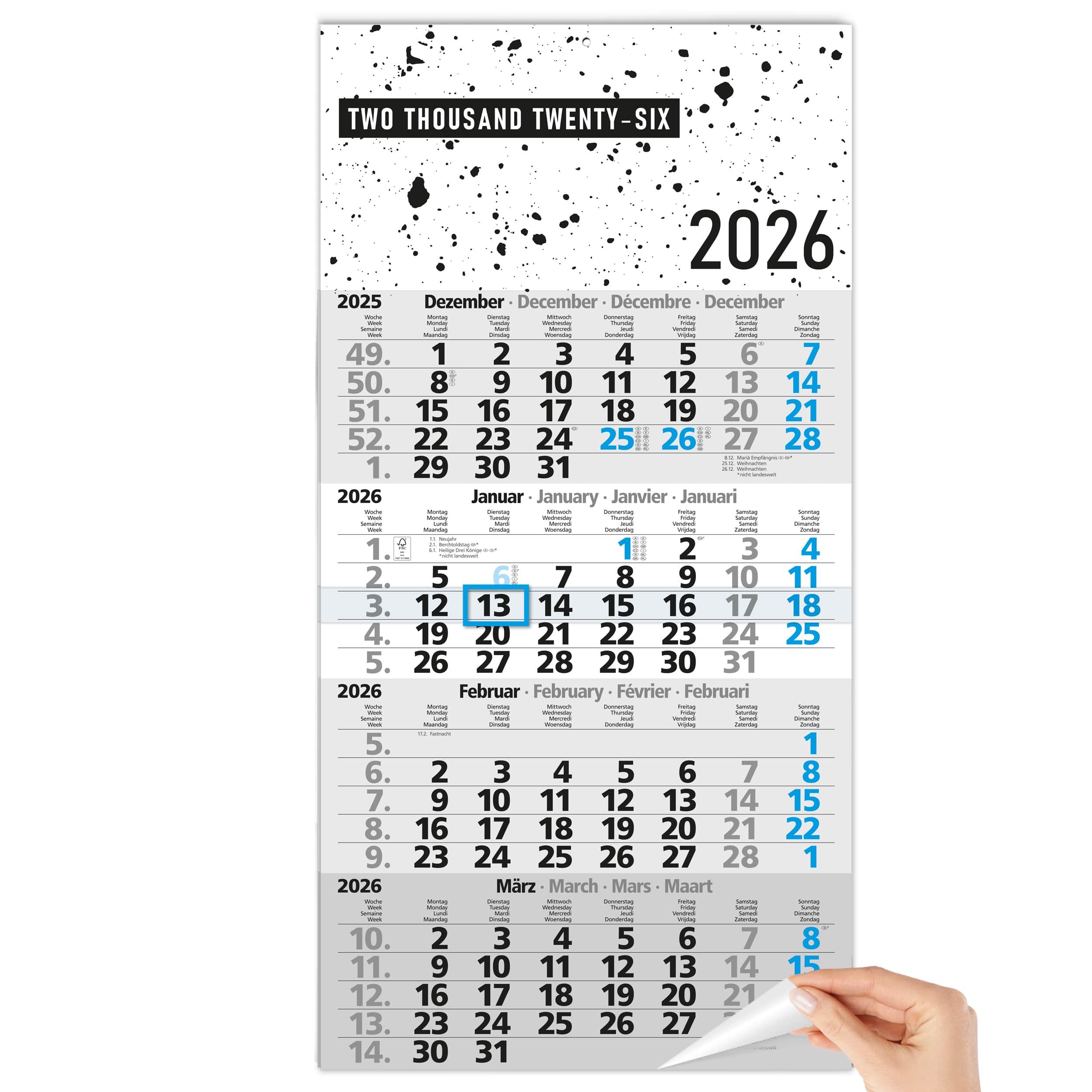 4-Monatskalender 2026 Design