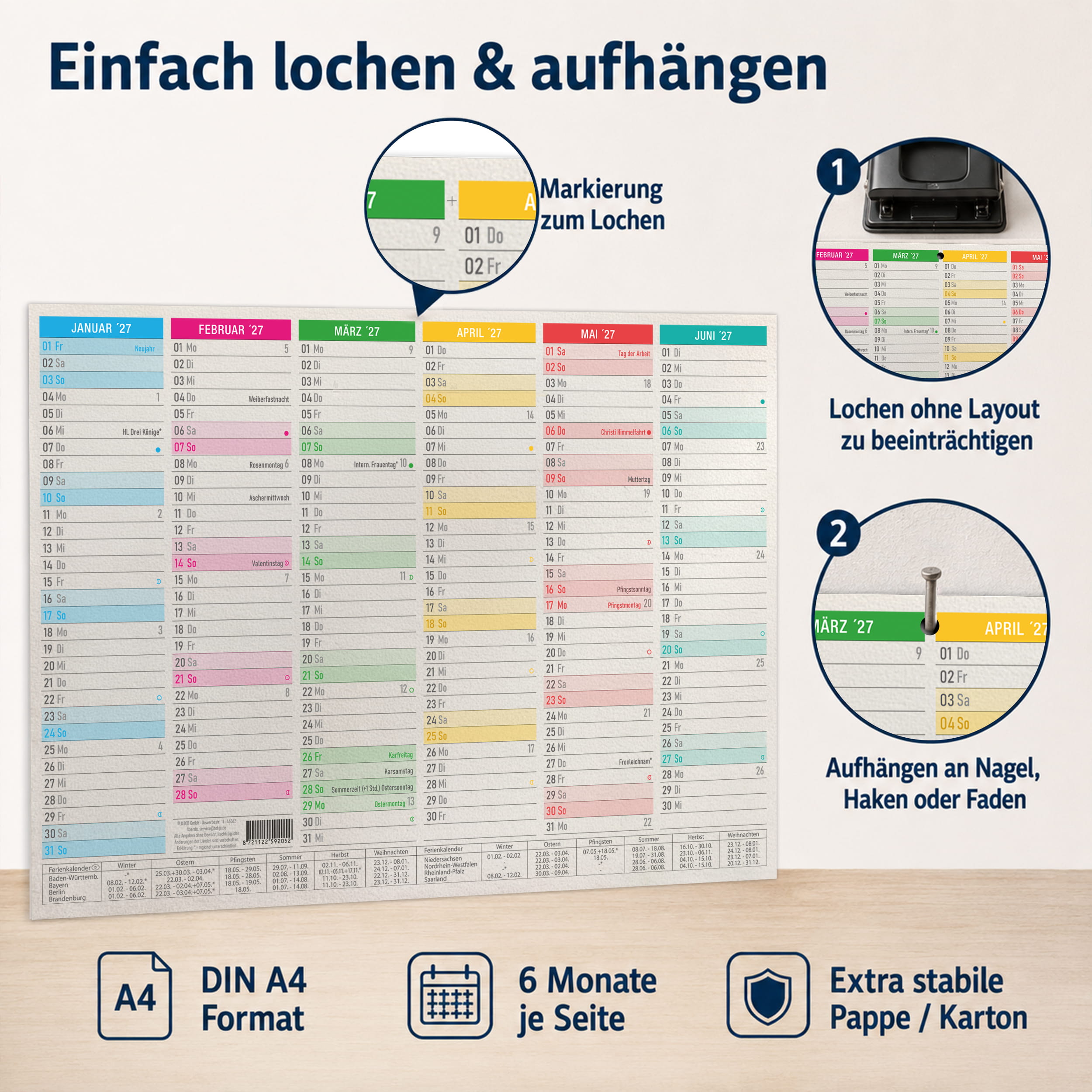 Tafelkalender 2027 BigOne Bierdeckel A4