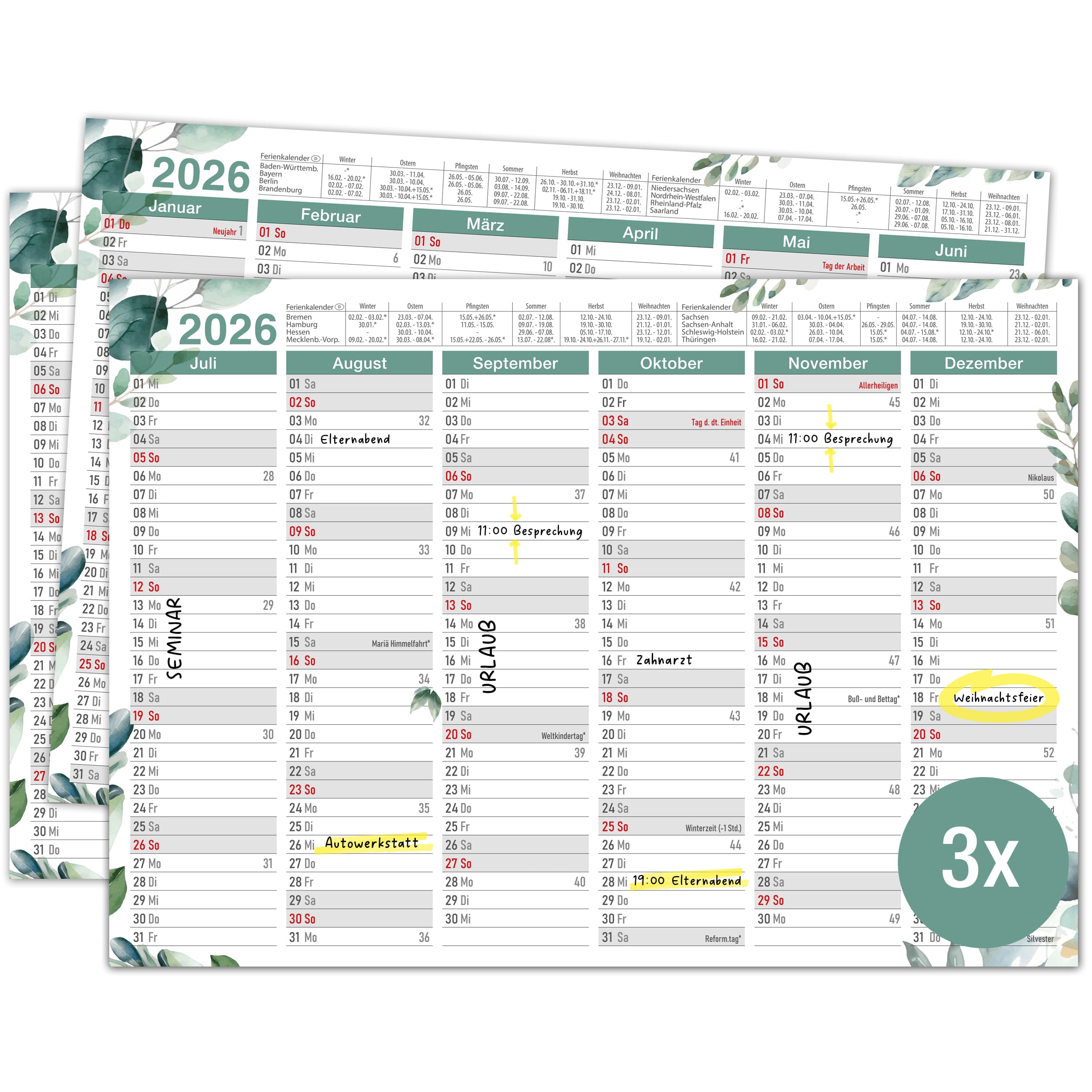 Tafelkalender 2026 "Eukalyptus" Tafelkalender 2026 "Eukalyptus"
